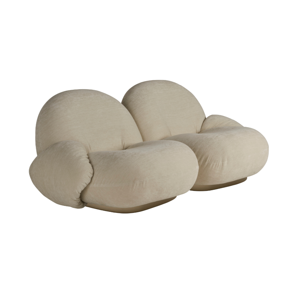 Pohovka 2-osobová PACHA čalouněná se zlatým podstavcem