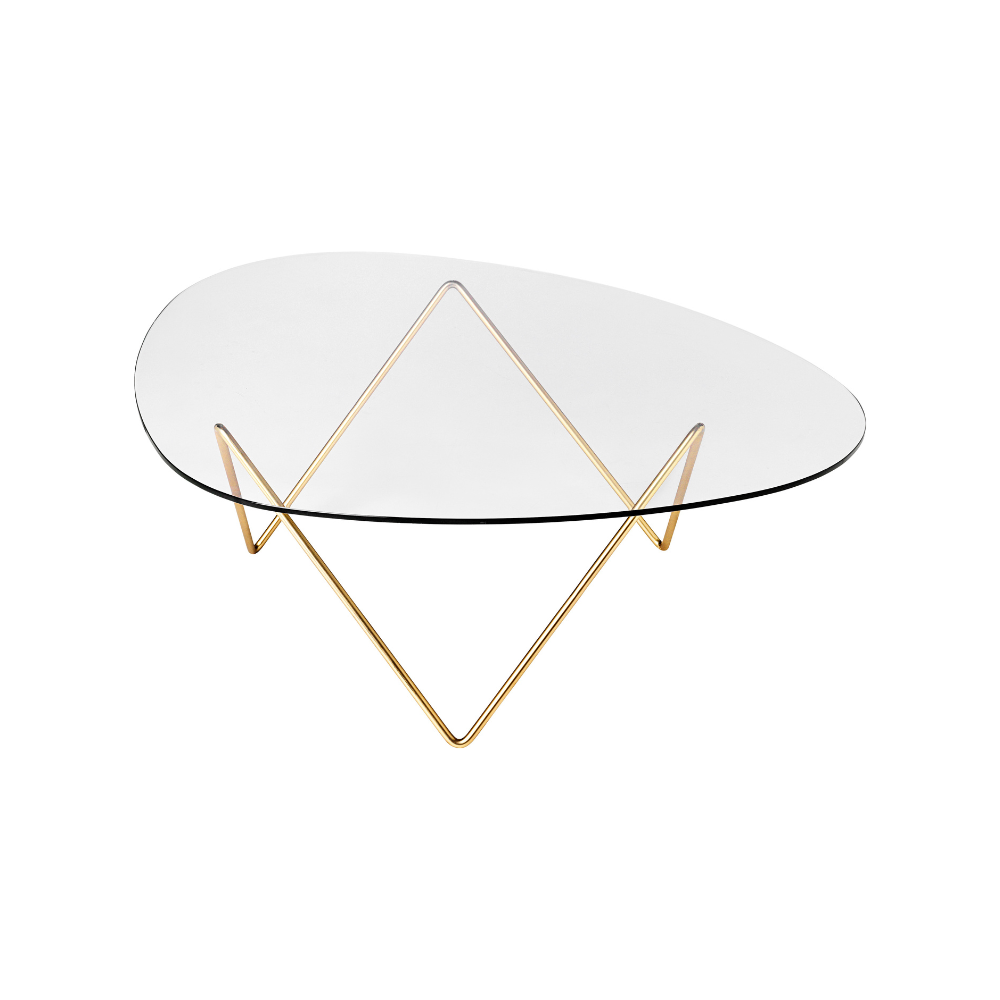 PEDRERA coffee table glass with brass base