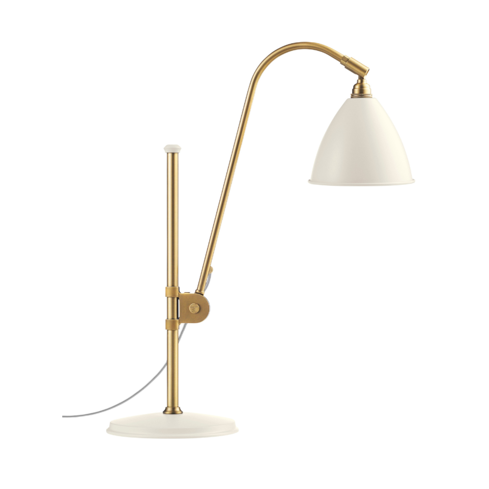 BESTLITE BL1 brass table lamp with white shade