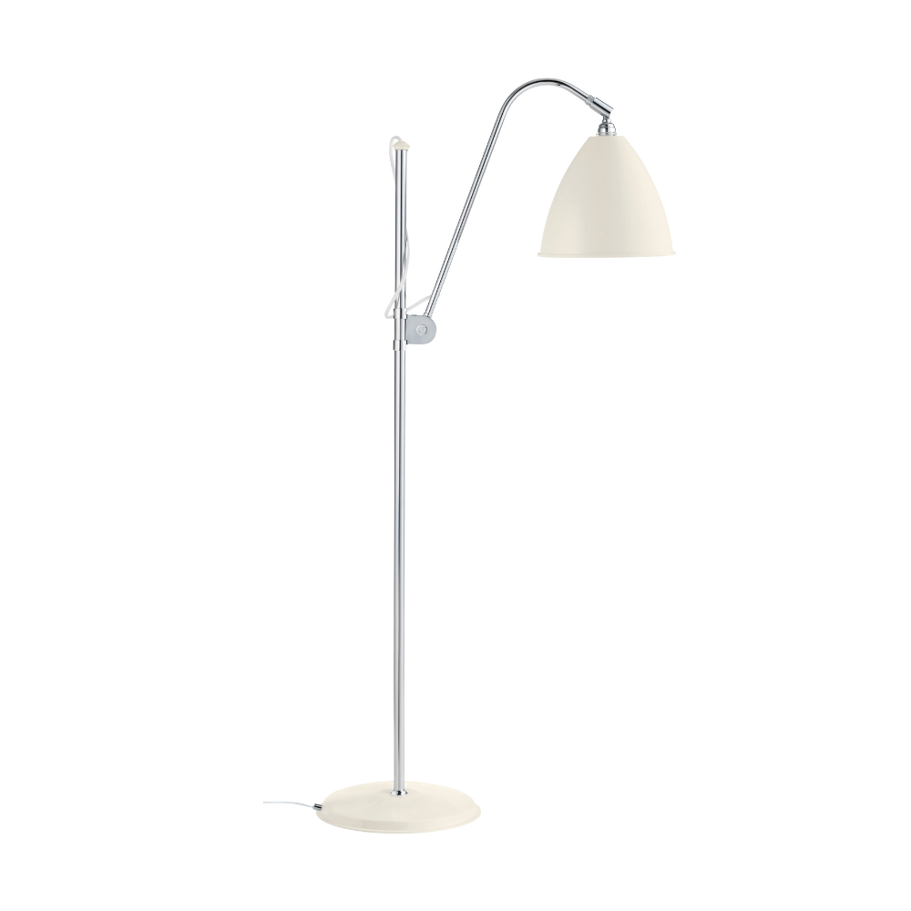 Stojací lampa BESTLITE BL3 chrom s krémovým stínidlem