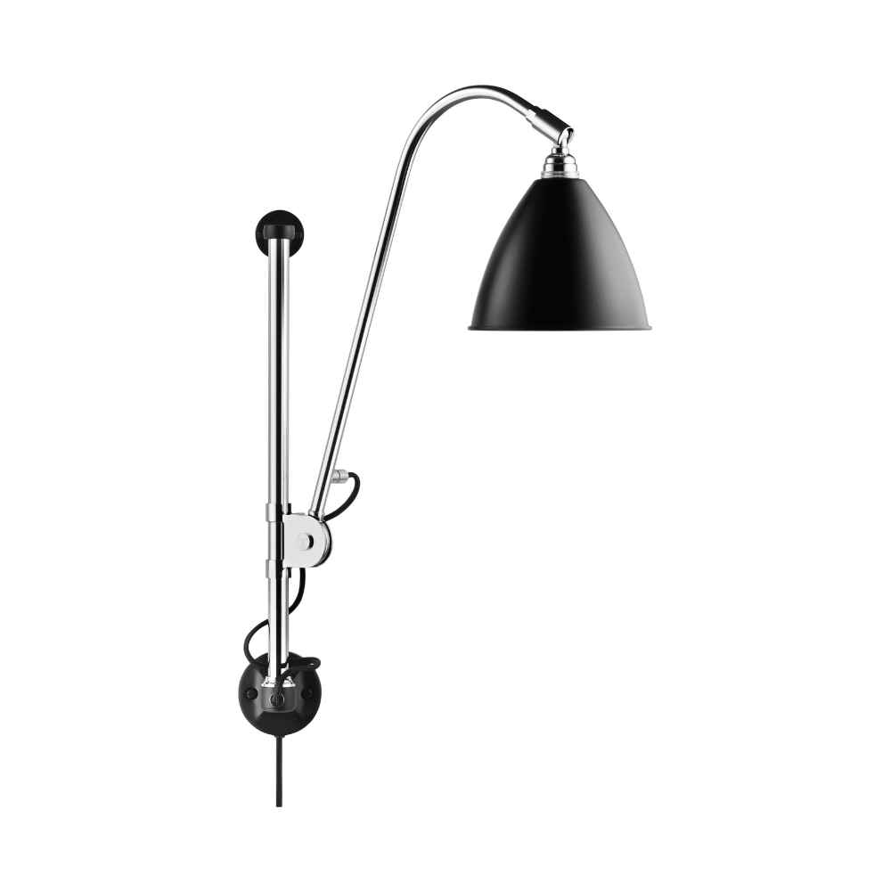 Nástěnná lampa BESTLITE BL5 chrom s černým stínidlem