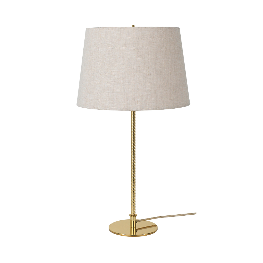 Stolní lampa 9205 béžový stínidlo se zlatým podstavcem
