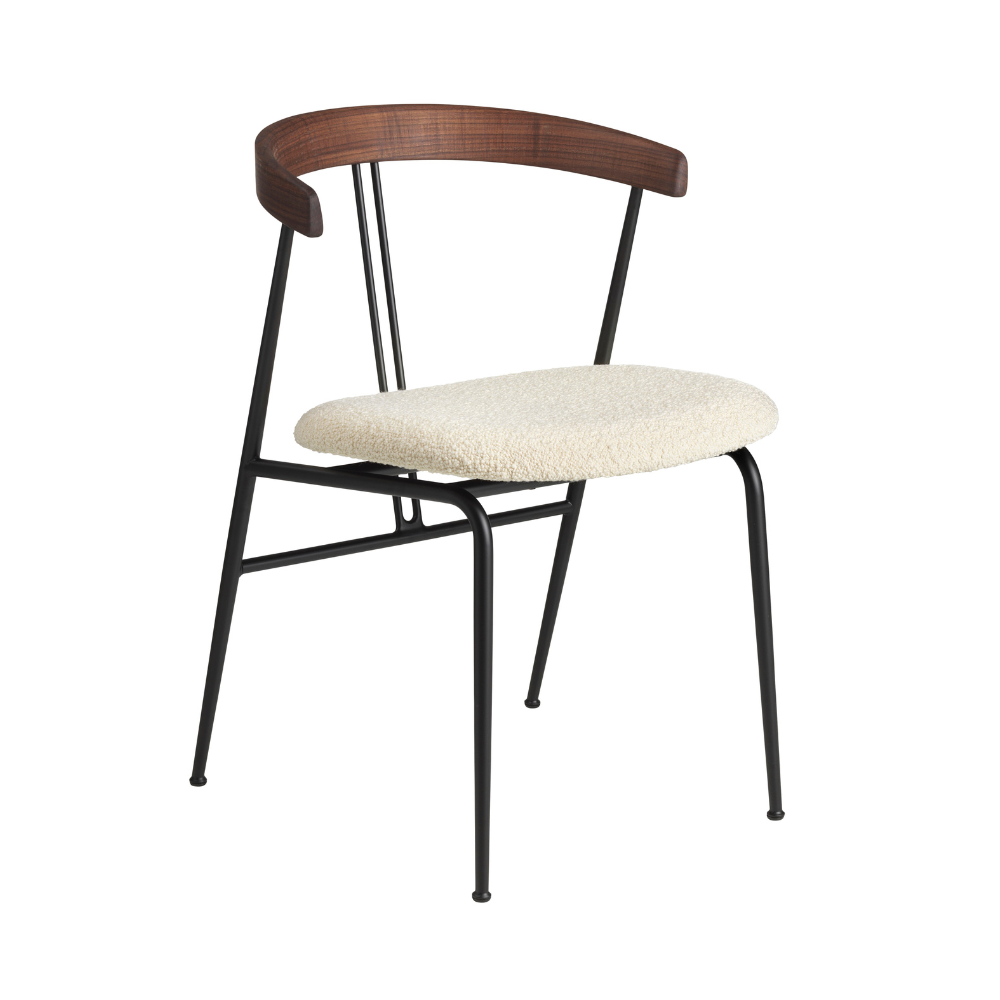 Upholstered Chair VIOLIN Walnut Wood