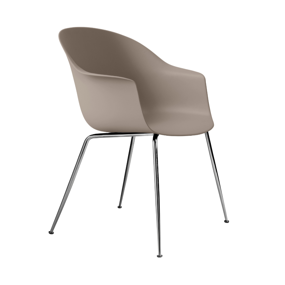 Křeslo BAT béžové s chromovanou základnou