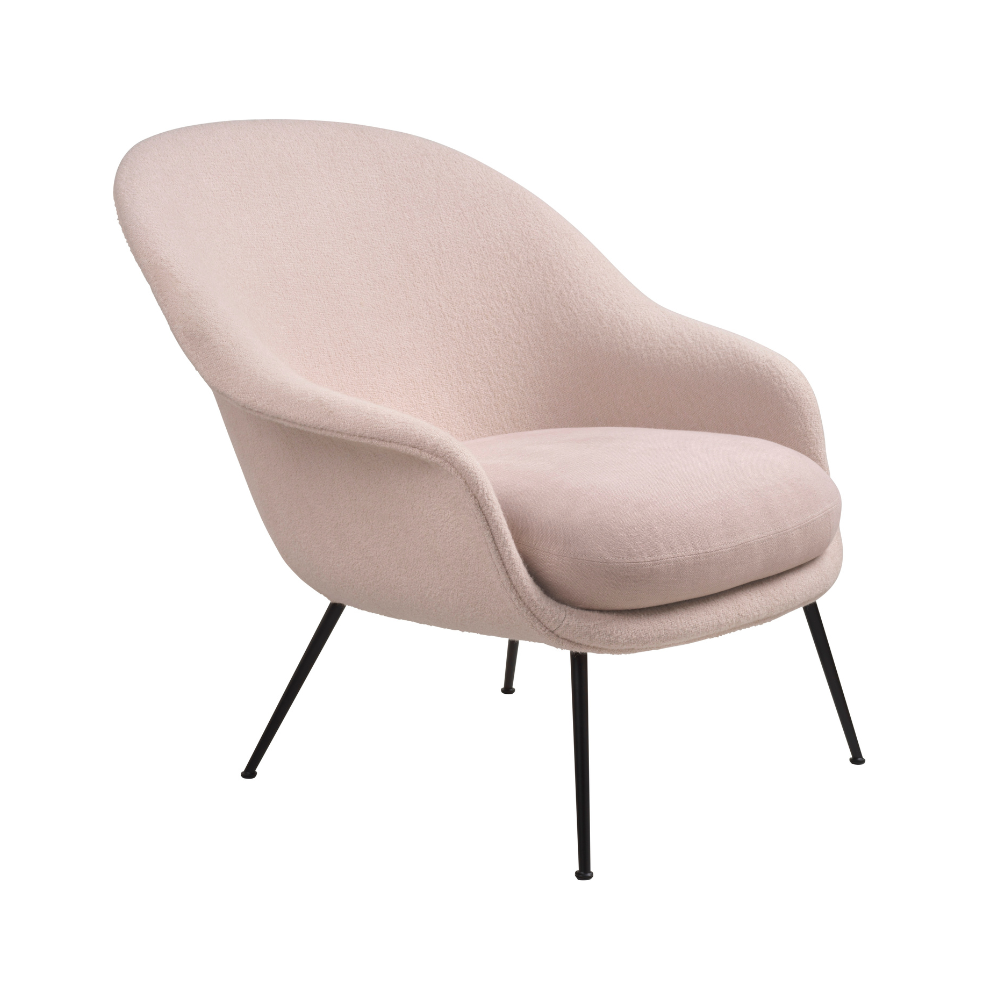 Křeslo BAT čalouněné s černým podstavcem