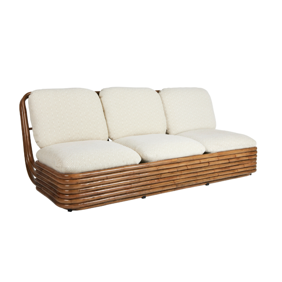 BOHEMIAN Sofa 72 upholstered with a rattan base