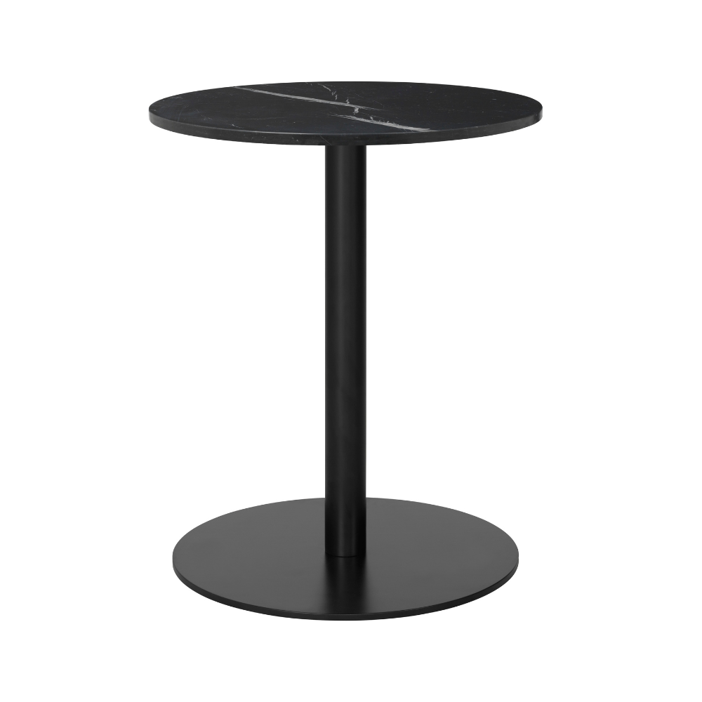 Kulatý stůl 1.0 černý mramor s černým podstavcem