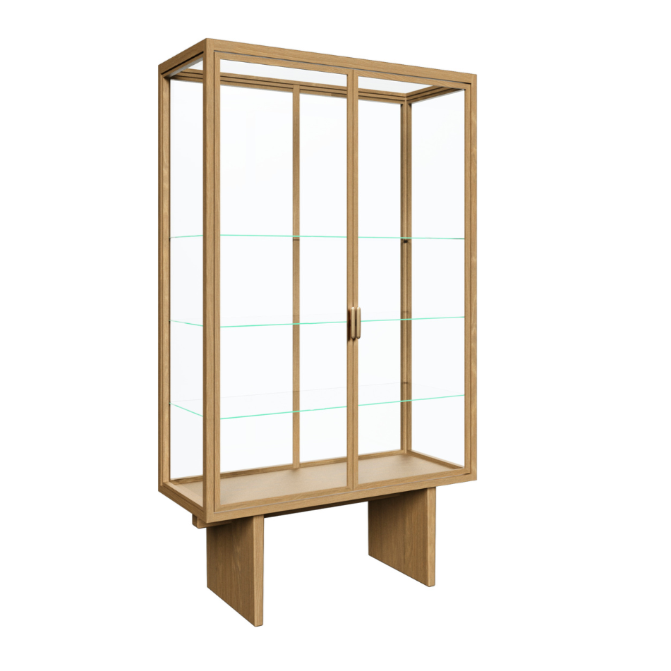 Skleněná vitrína PRIVATE dubová dýha