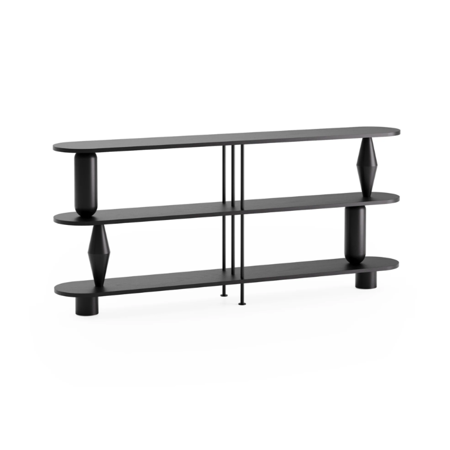 Regál VAZOO DUO černé dubové dřevo