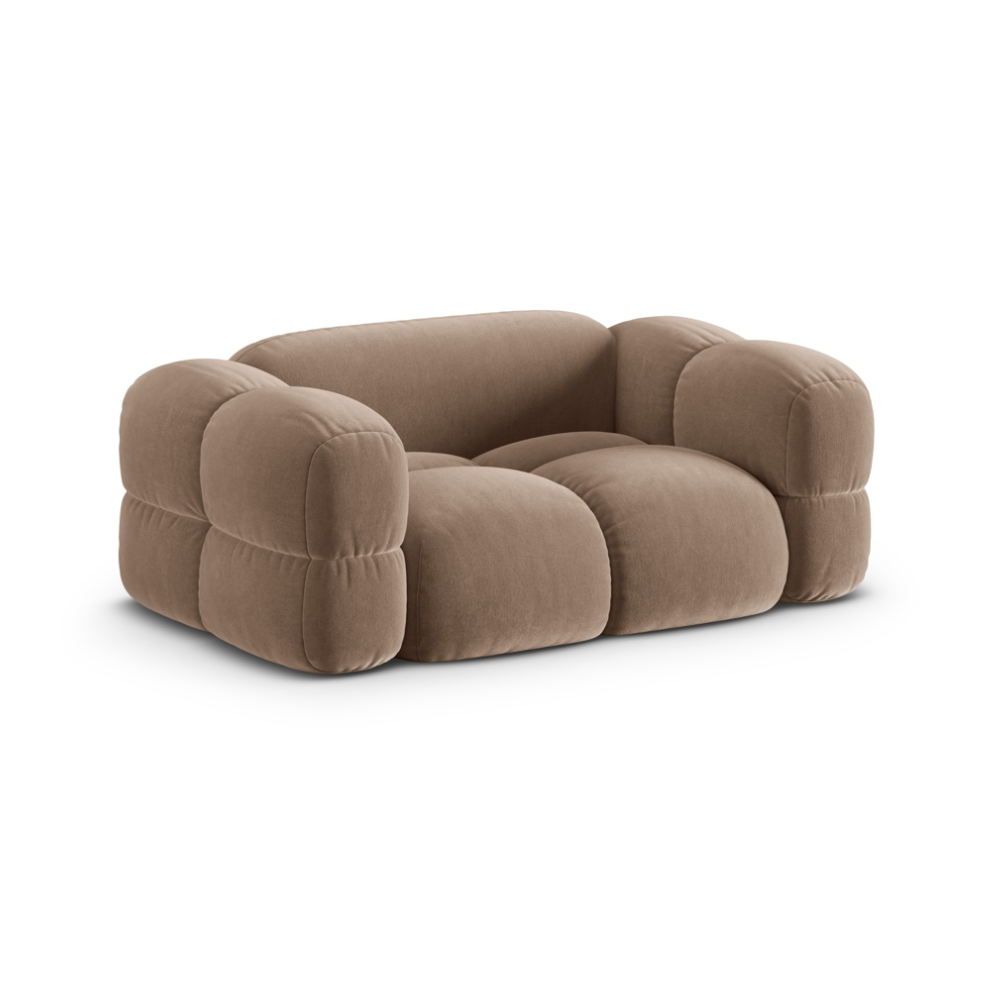 Sofa pro 2 osoby sametová LORETTO tmavě béžová