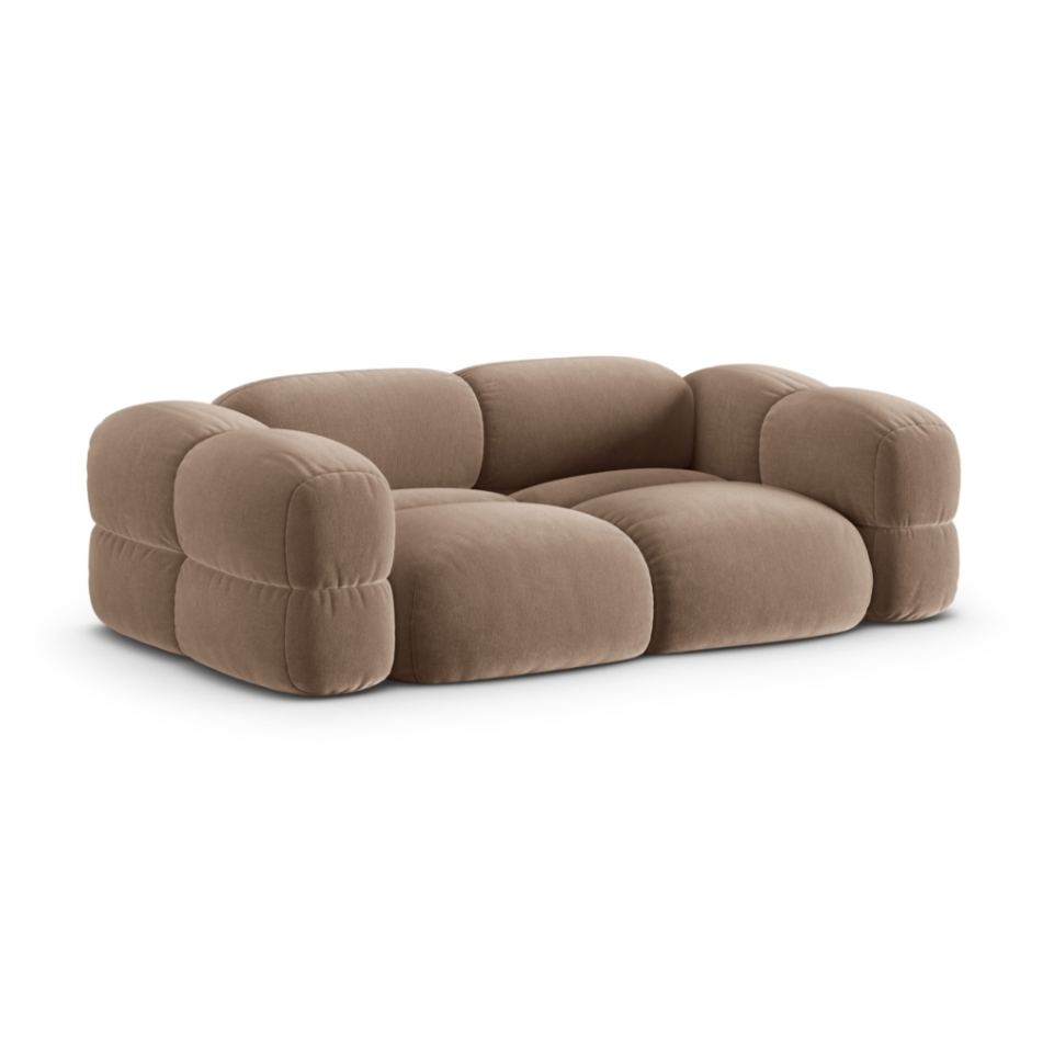 Sofa 3-osobová sametová LORETTO tmavě béžová