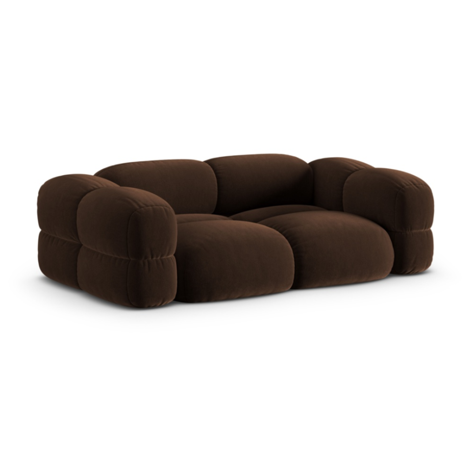 Sofa pro 3 osoby sametová LORETTO čokoládová