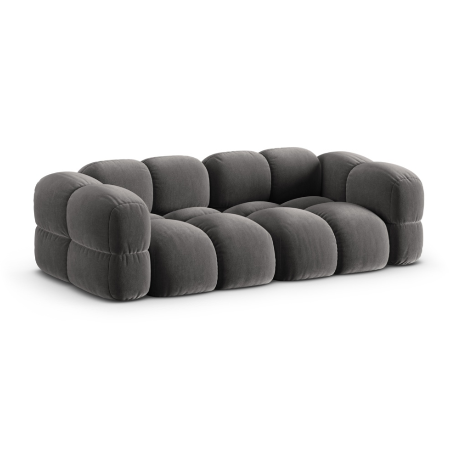 Sofa pro 4 osoby sametová LORETTO šedá