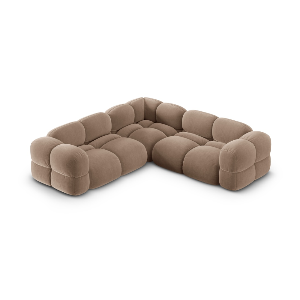 Symmetrical Velvet Corner Sofa LORETTO Dark Beige