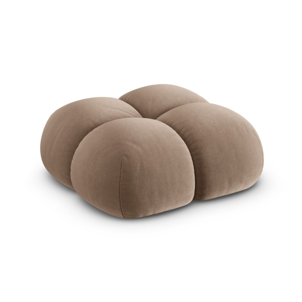 Puf sametový LORETTO tmavě béžový