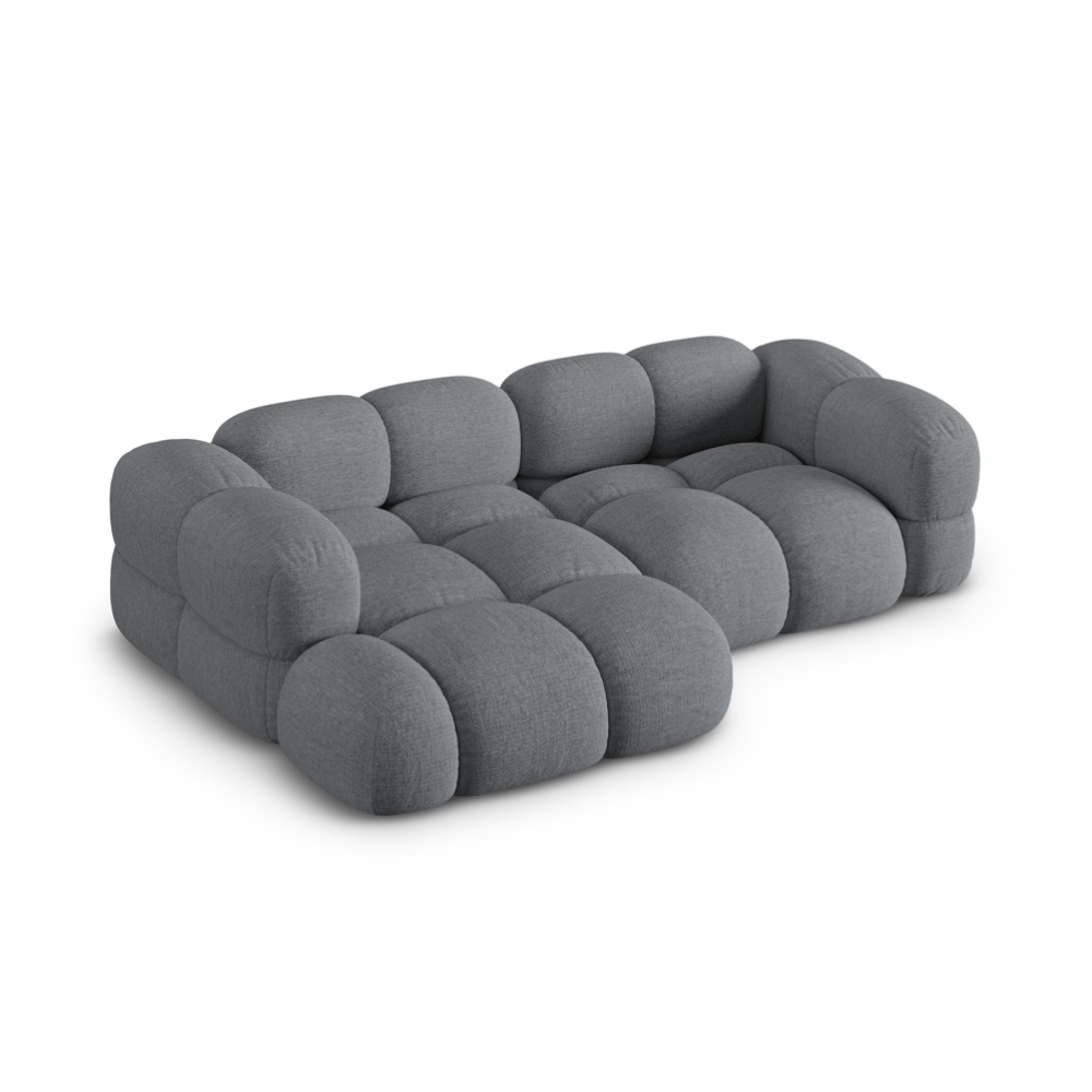 Left-facing 3-seater corner sofa LORETTO gray-blue