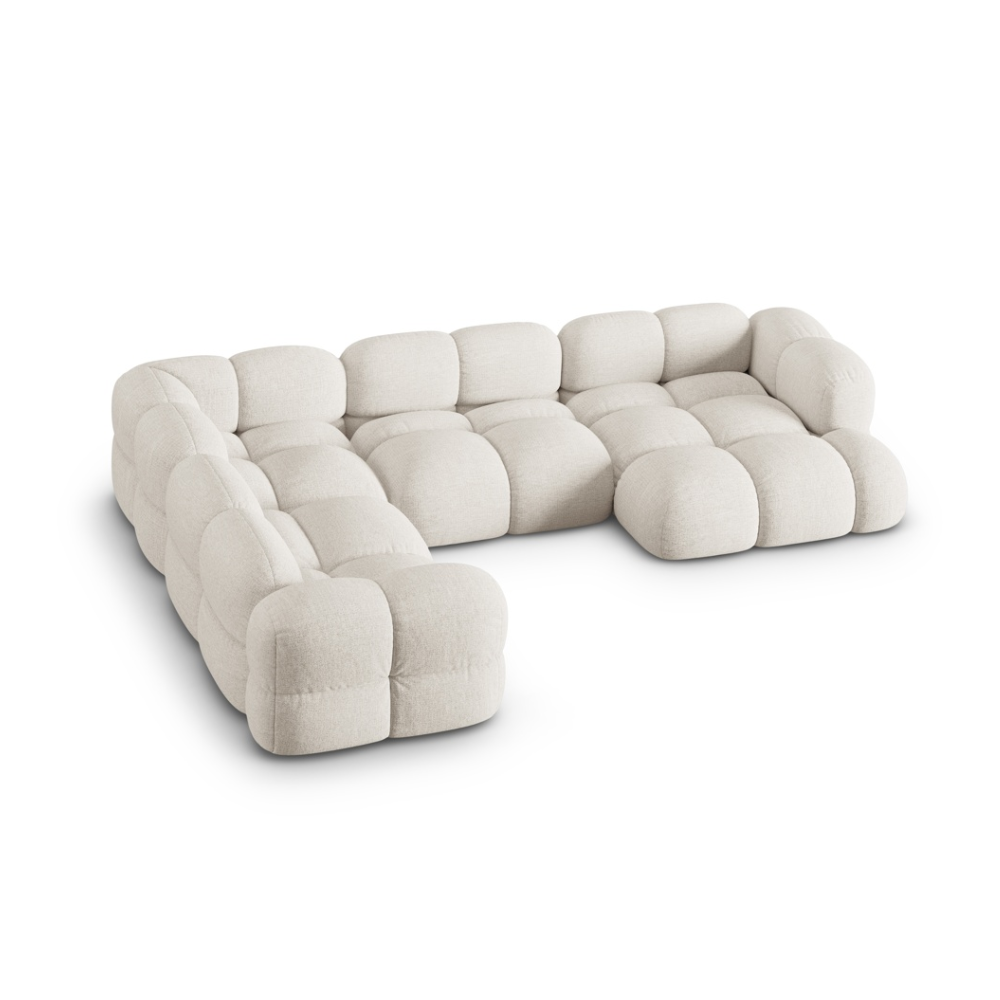 Left-facing U-shaped Corner Sofa LORETTO light beige