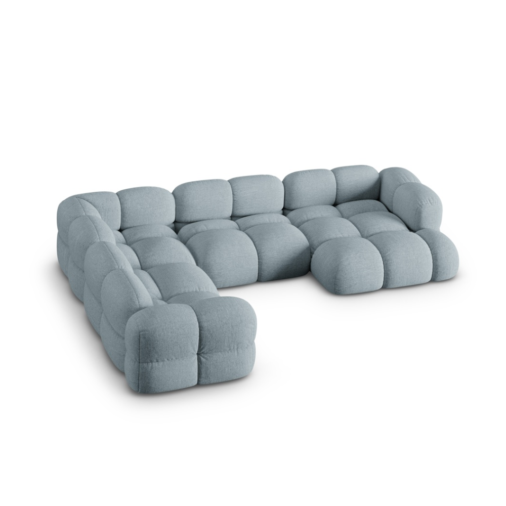 Rohová sedačka ve tvaru U levostranná LORETTO modrá pastelová