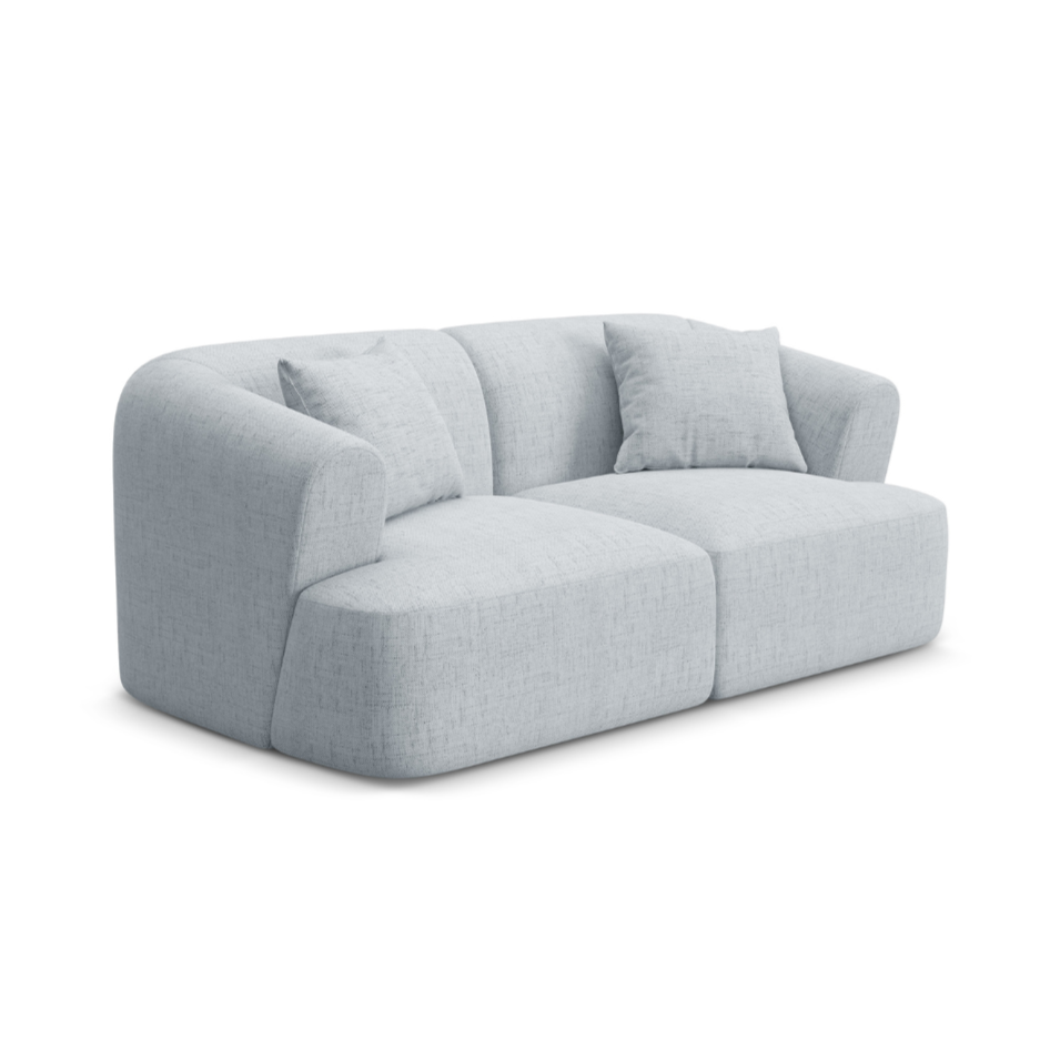 2-seater Sofa CAMPI light gray chenille