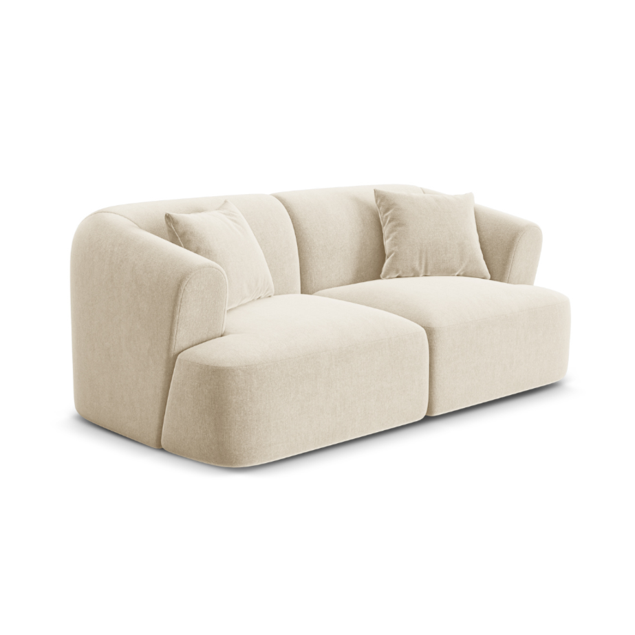 Velvet 2-Seater Sofa CAMPI Light Beige