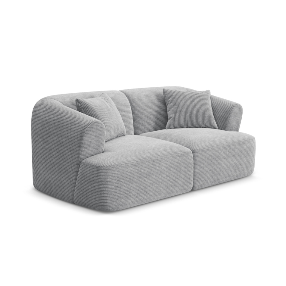Sofa pro 2 osoby CAMPI světle šedý samet