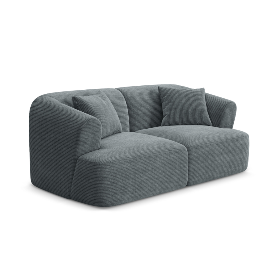 Sofa pro 2 osoby CAMPI šedý kordurovým materiálem
