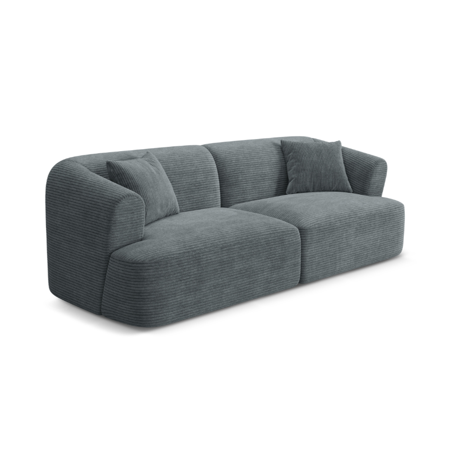 Sofa pro 3 osoby CAMPI šedý kordurovým materiálem