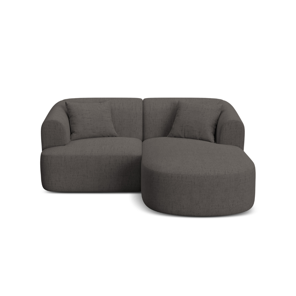 Right-facing 3-seater sofa CAMPI gray chenille