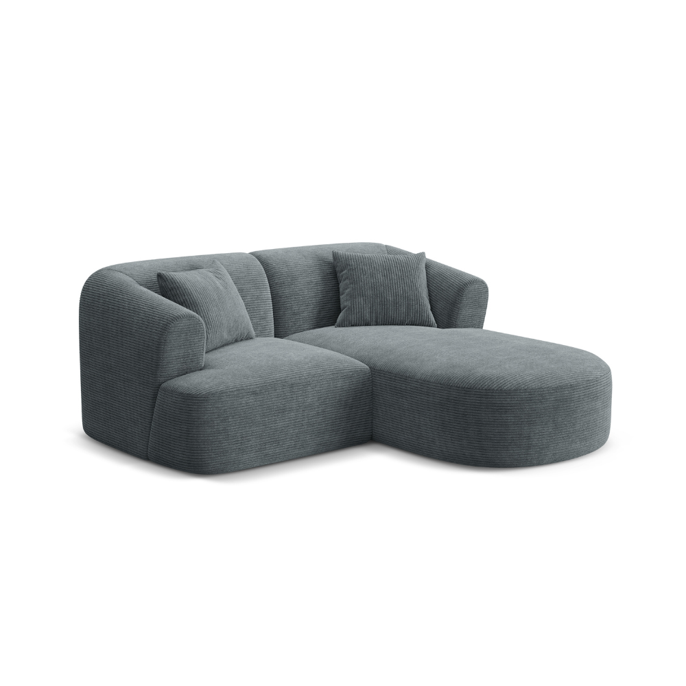 Right-facing 3-seater sofa CAMPI gray corduroy