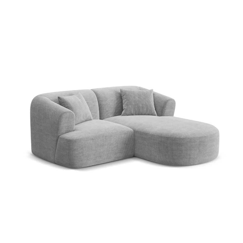 Right-facing 3-seater sofa CAMPI light gray corduroy