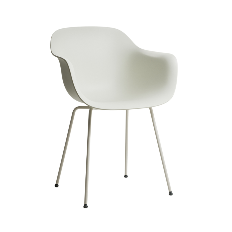 Křeslo SUBSTANCE bílé s kovovým podstavcem