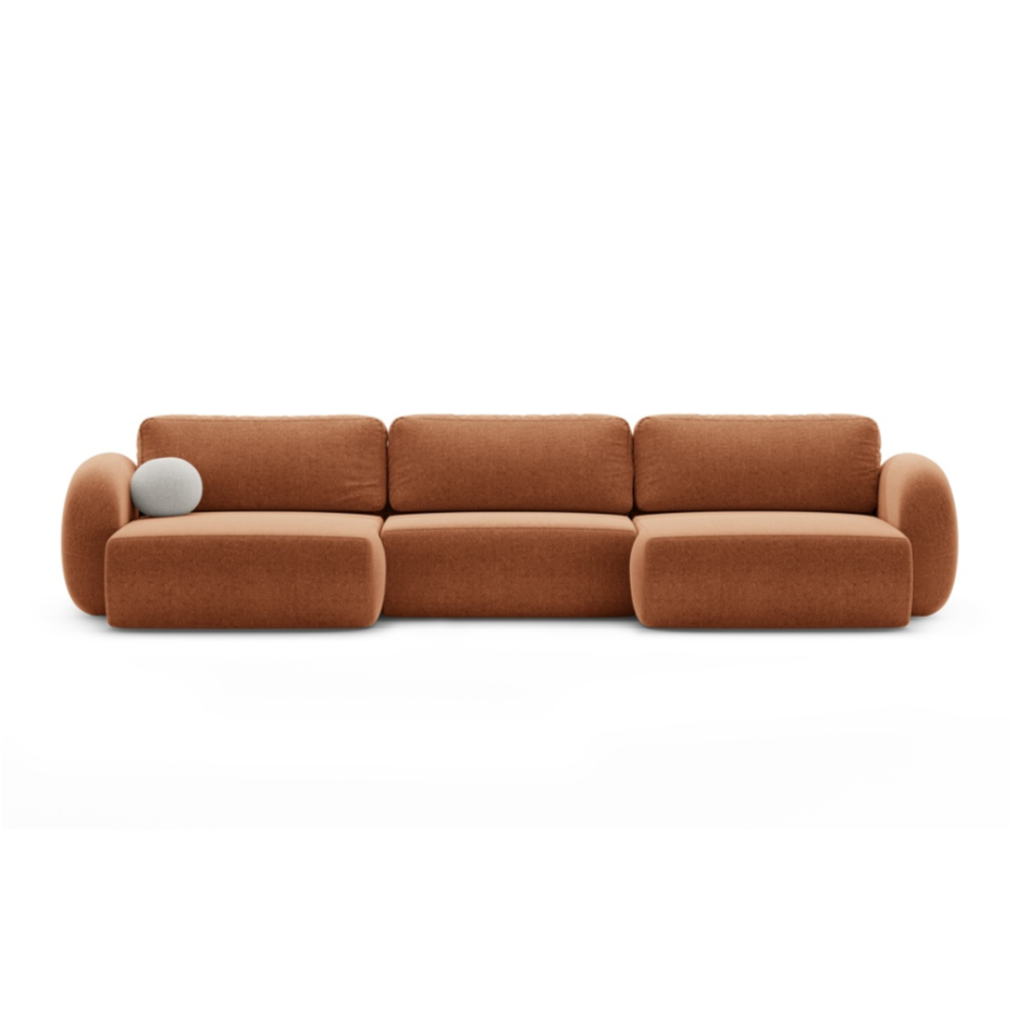 Panoramic Sofa with Sleeping Function for 5 People TONALE Brick