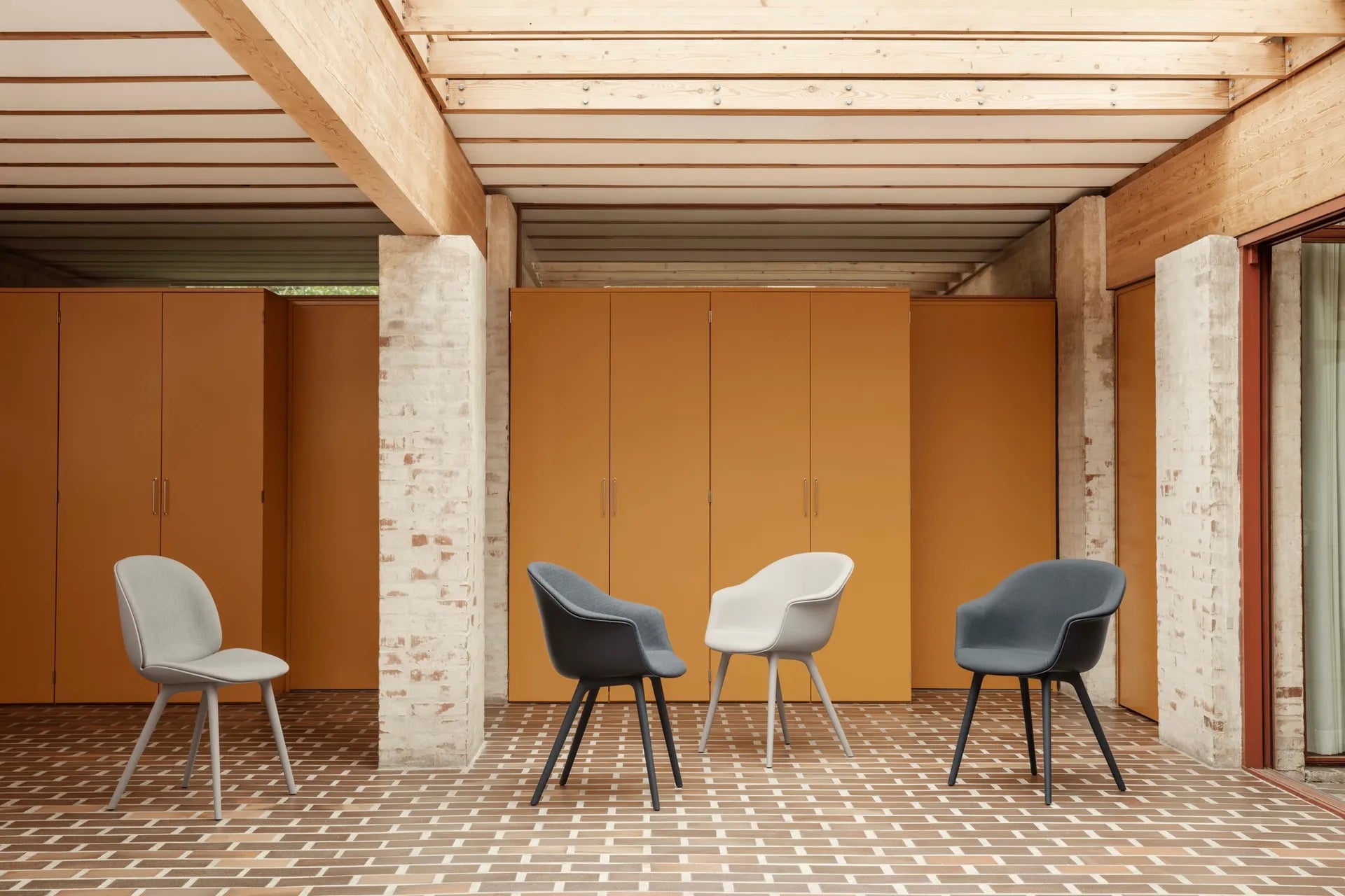 BAT chair in gray with a black base