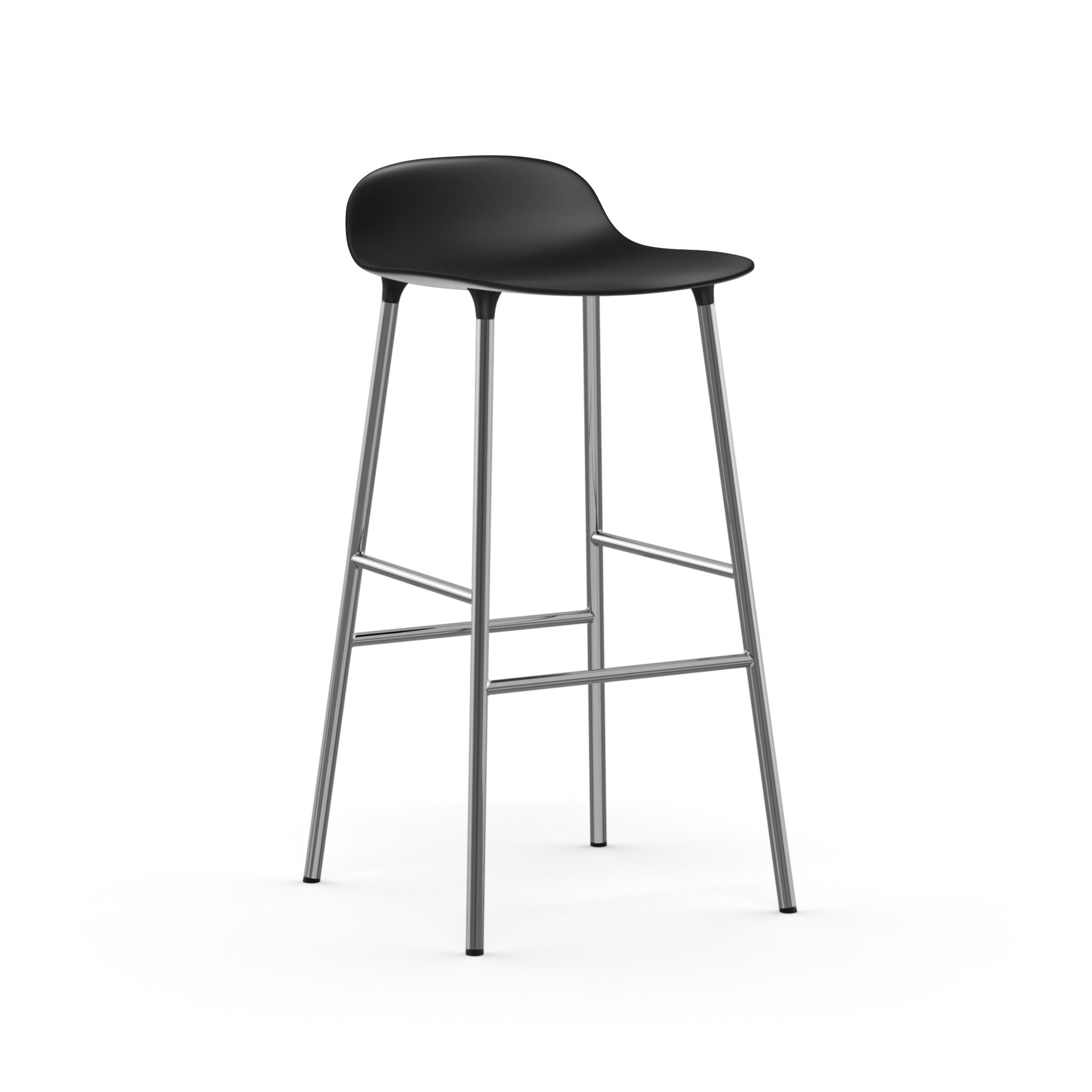 Black Hocker Form with a chrome base