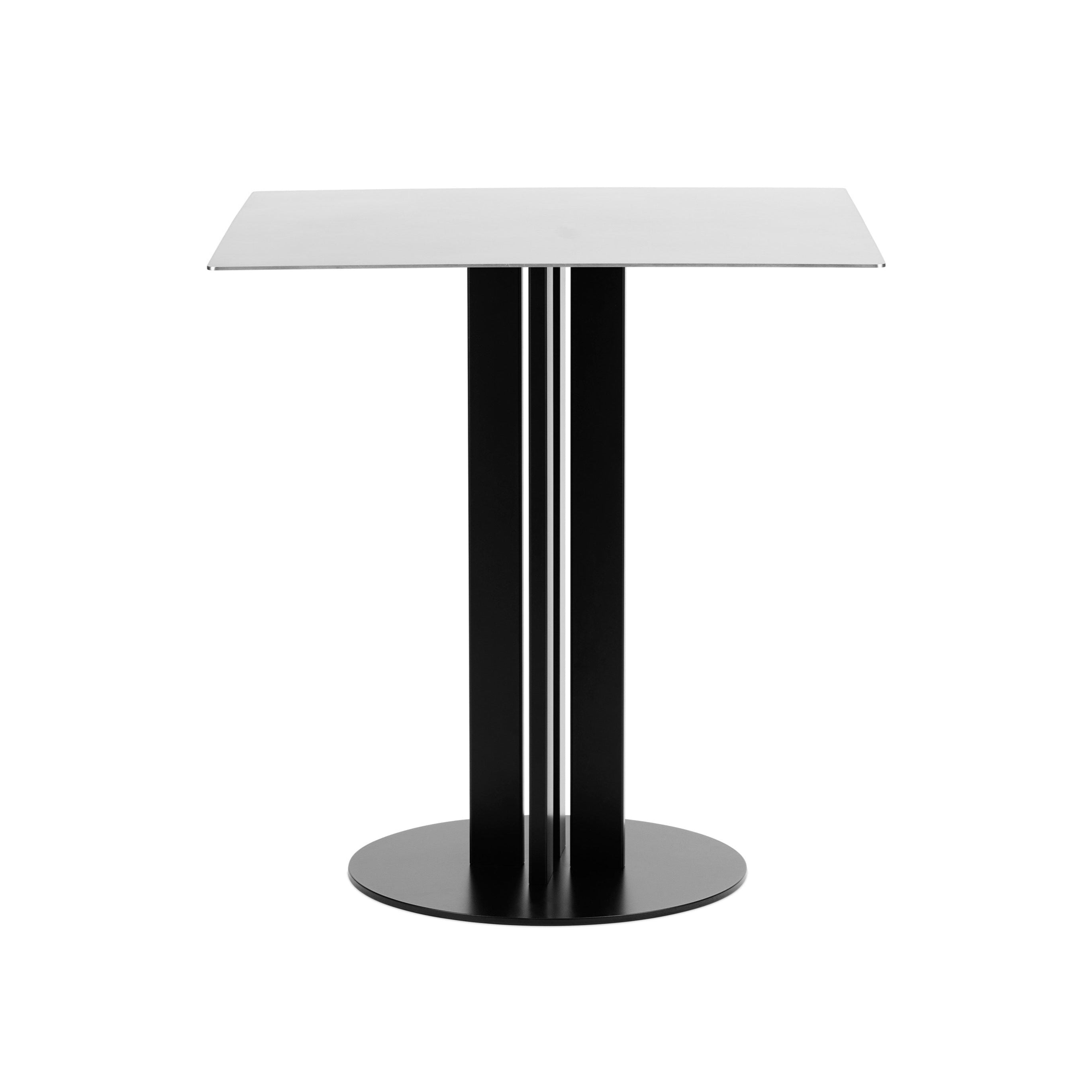 Cafe table Scala steel top with a black base
