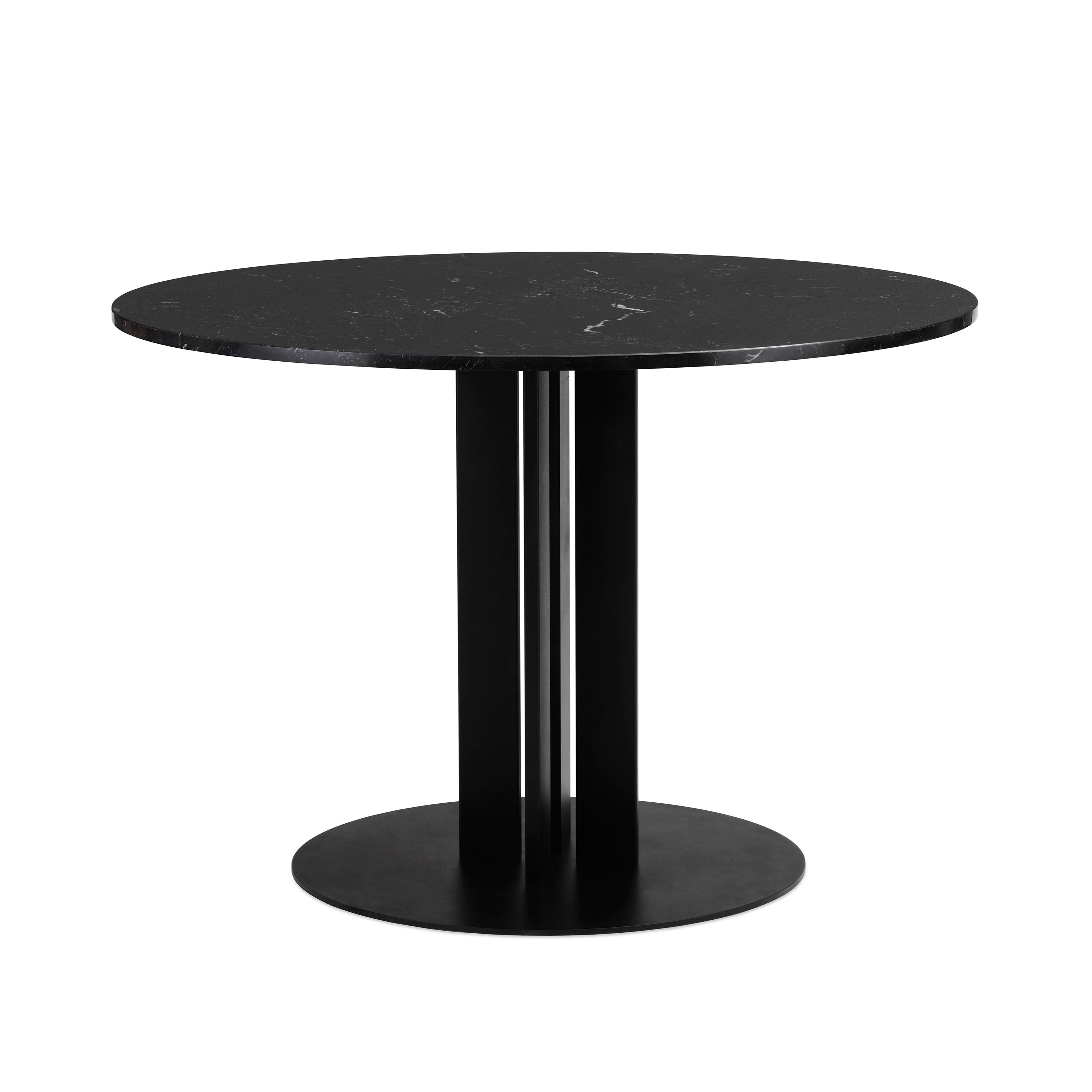 Stół okrągły SCALA czarny marmurowy blat z czarną podstawą – Normann Copenhagen