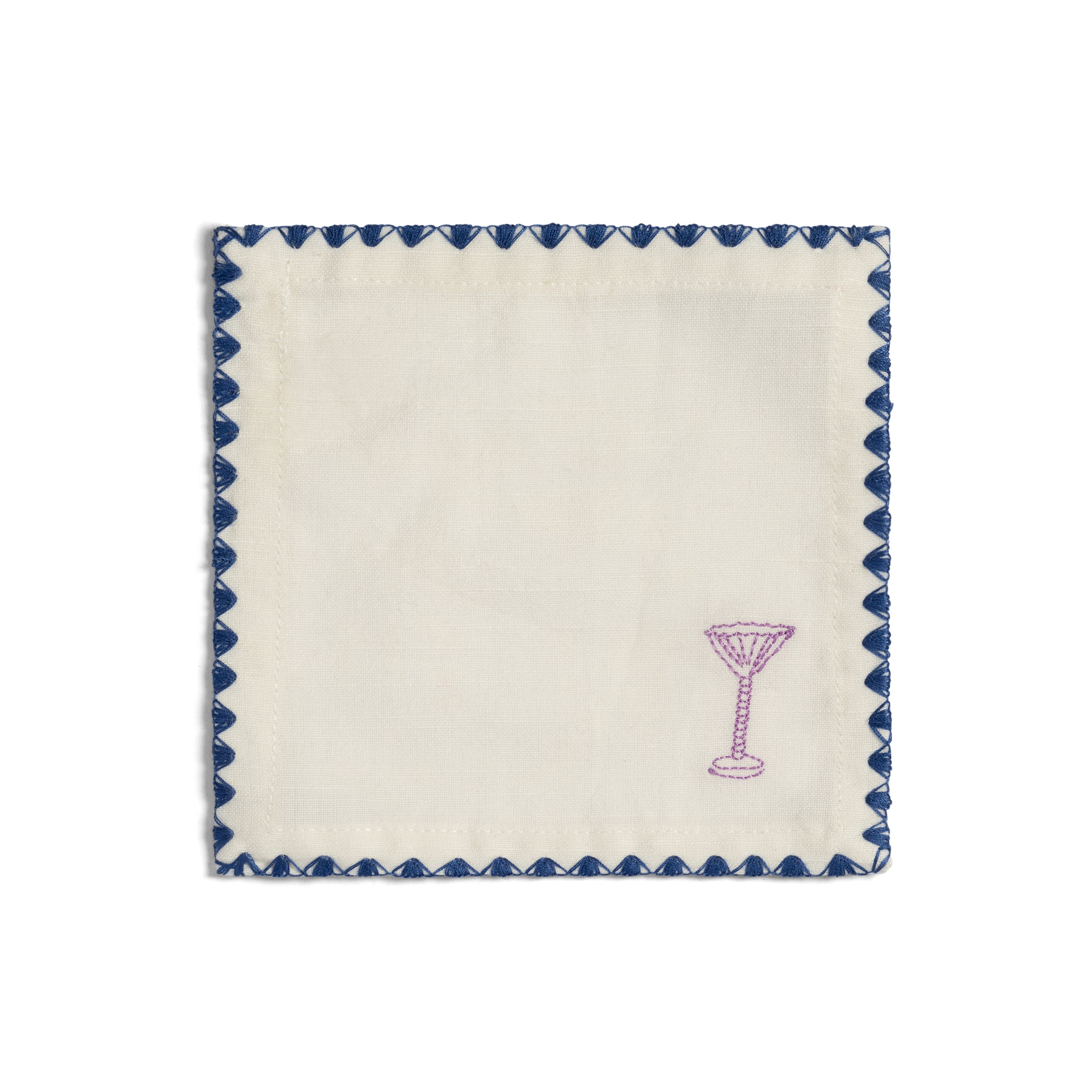 Zigzag Cotton Cocktail Napkin Set