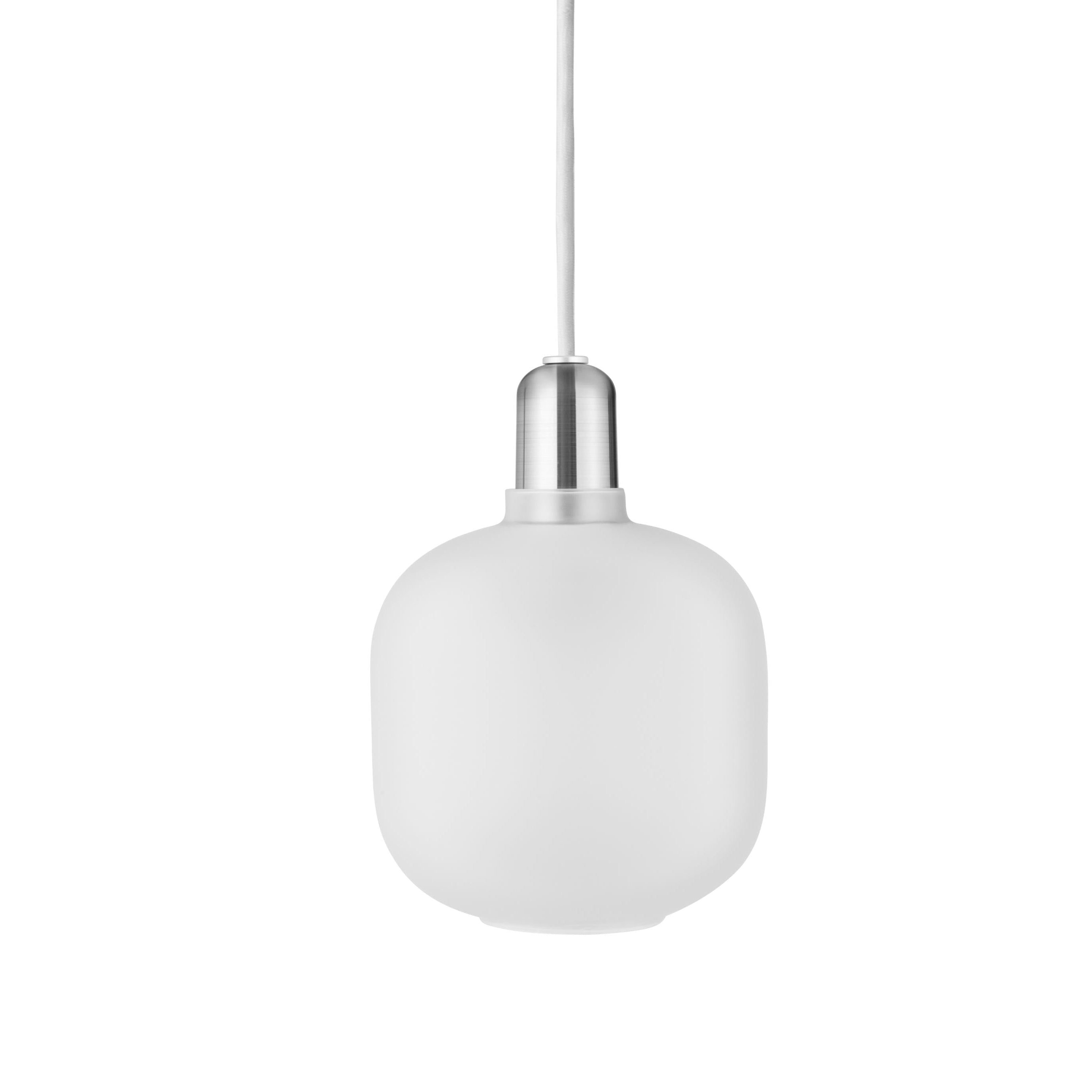 AMP pendant lamp with matte glass and silver finish
