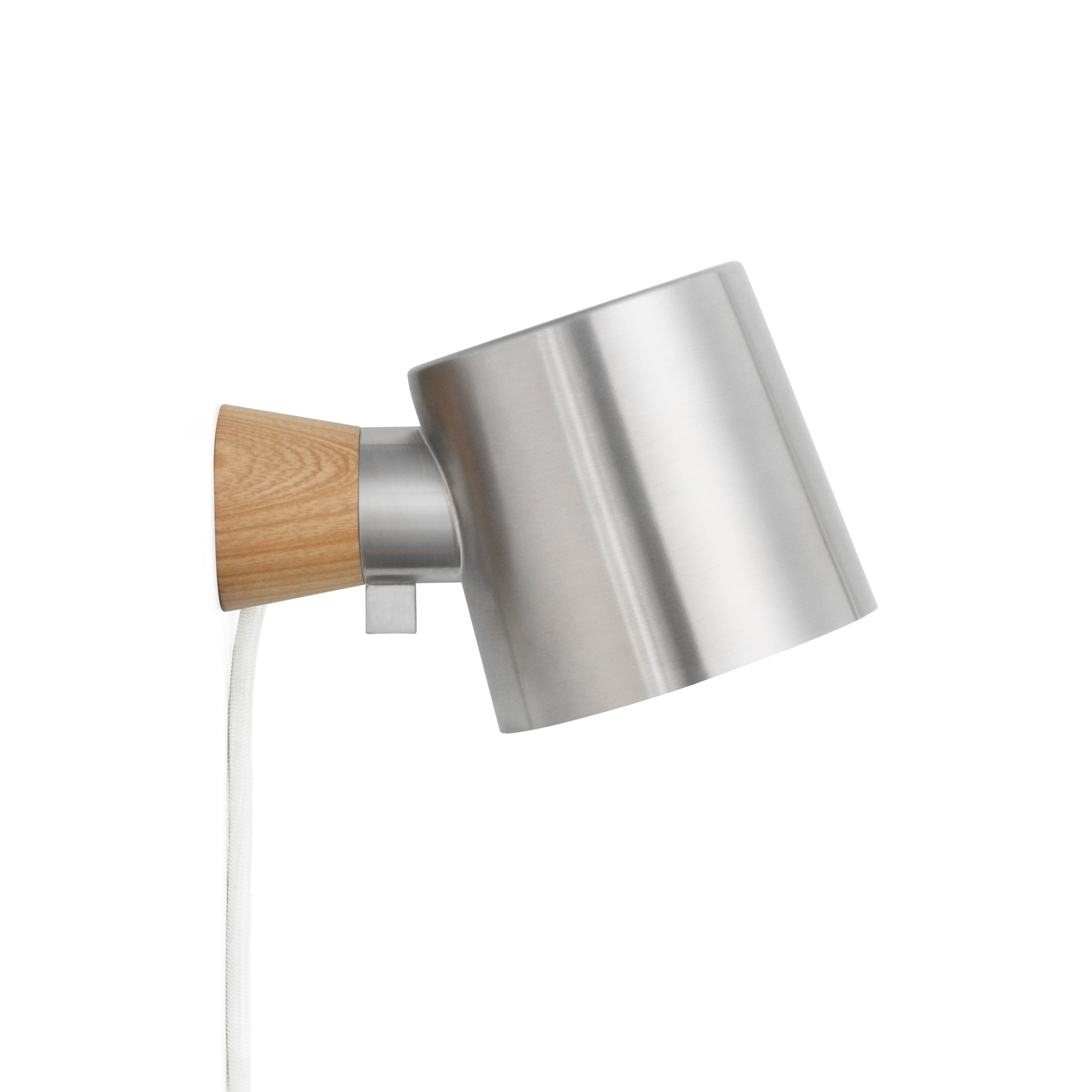 Nastavitelná nástěnná lampa RISE z nerezové oceli s dřevem