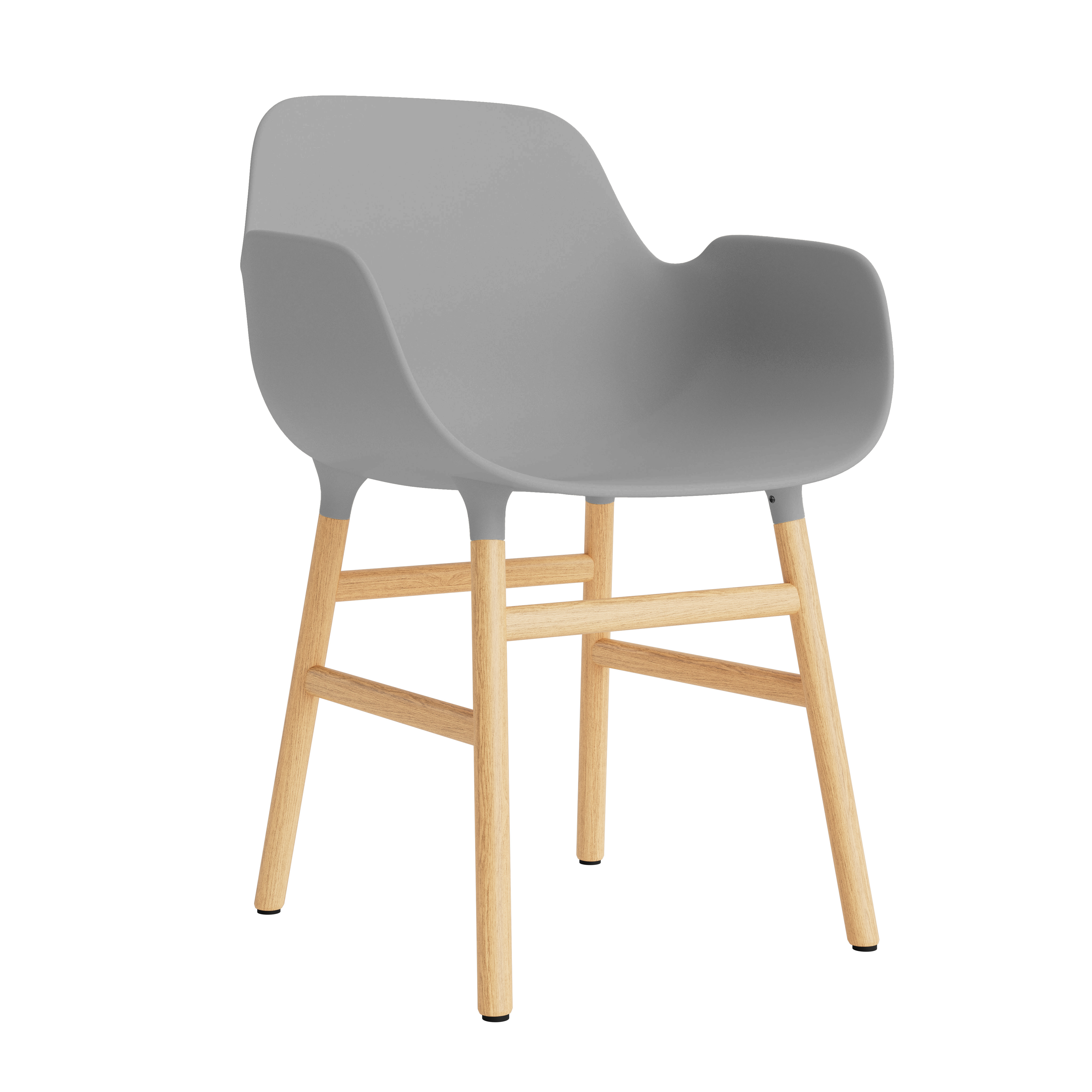 Chair with armrests gray forms with an oak base