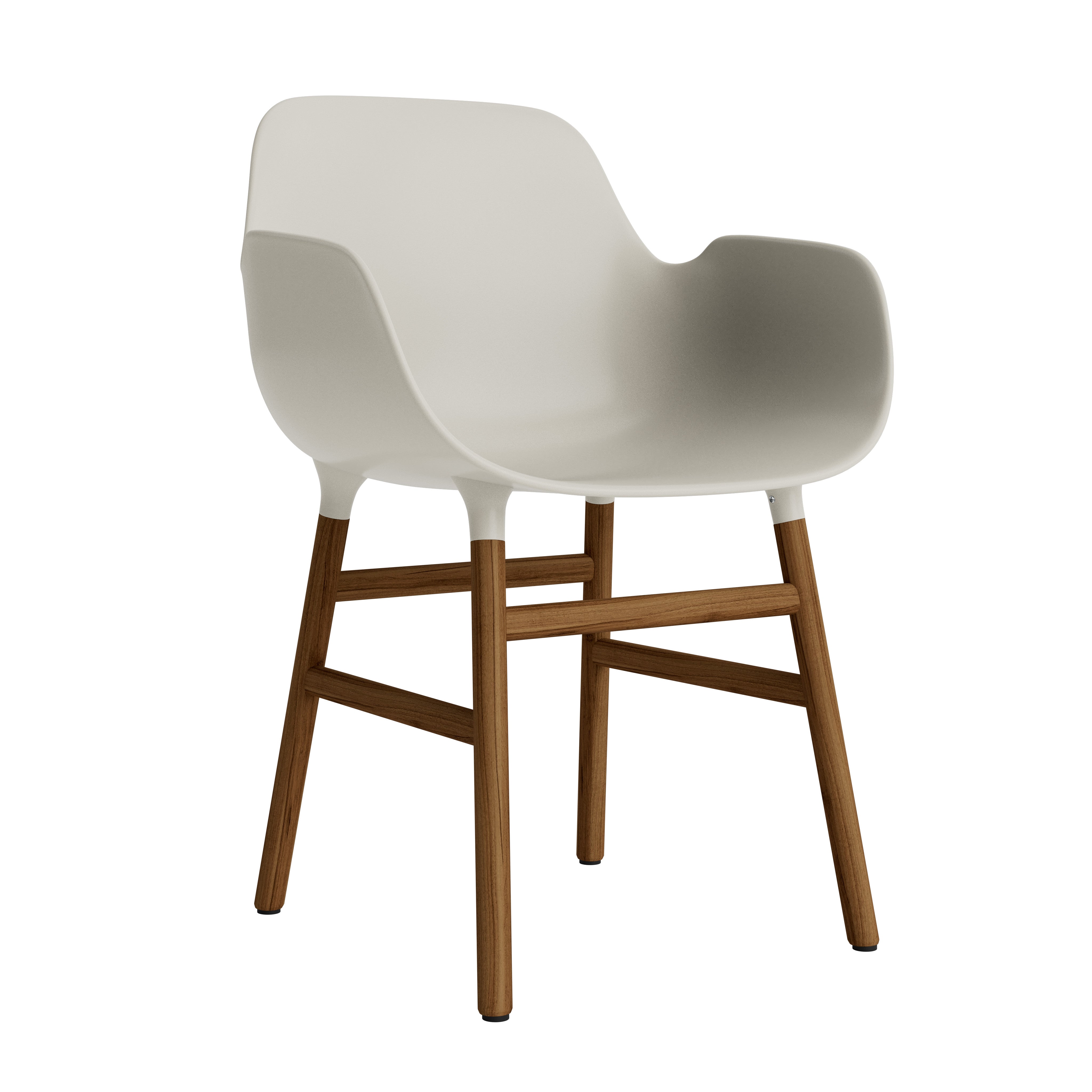 Chair with armrests of Forms Blue gray with a nutty base