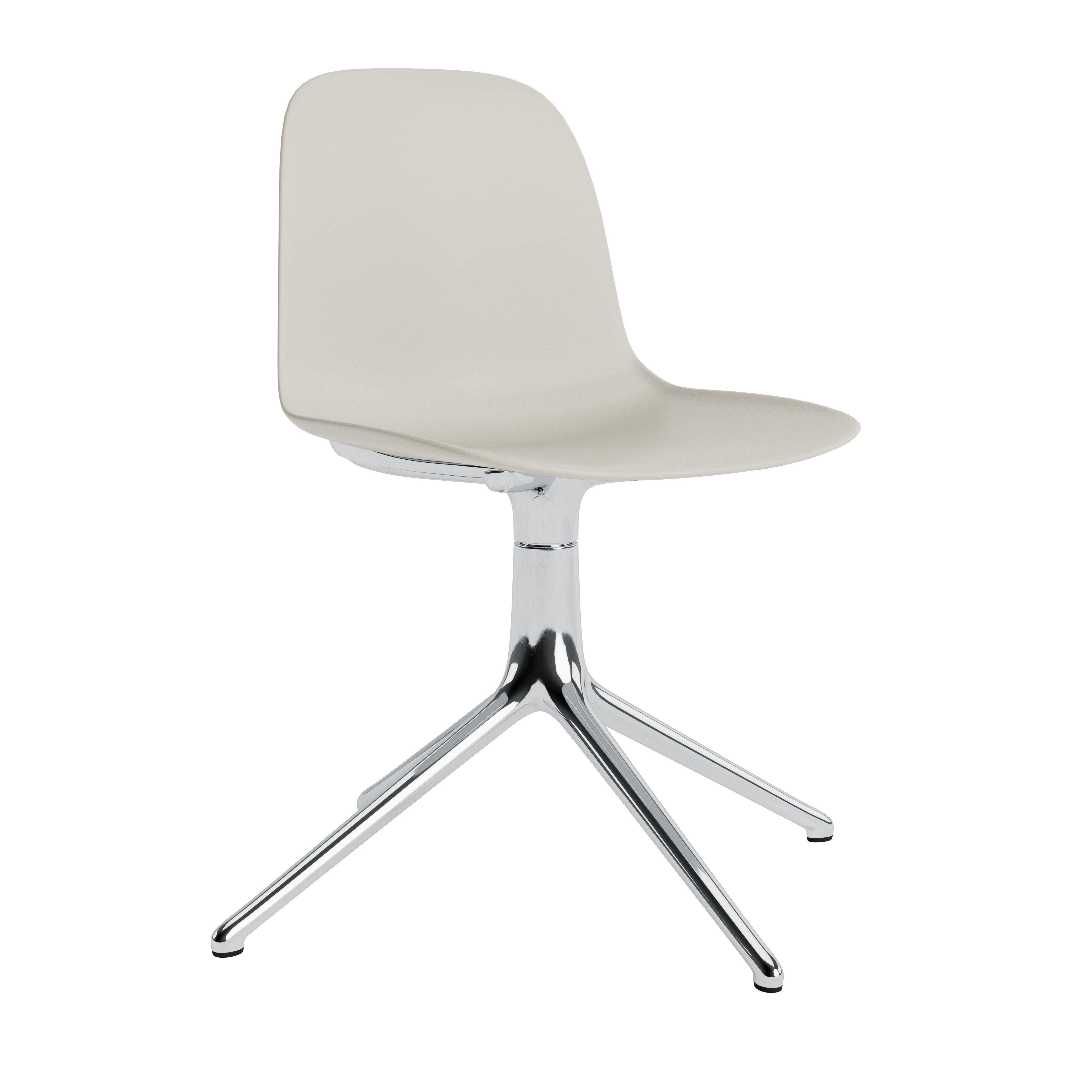 Office chair of 4L light gray forms with an aluminum base