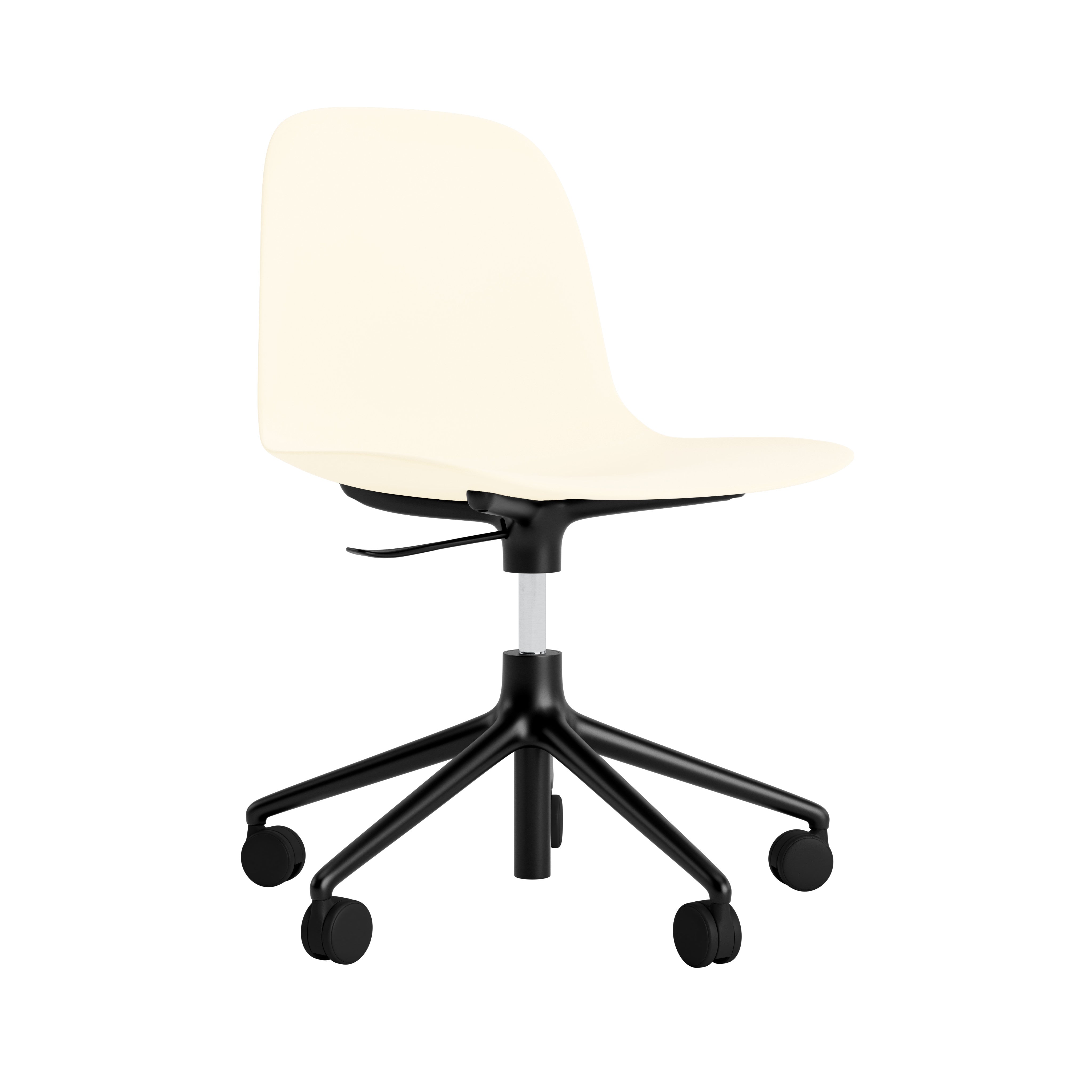 Office chair with adjustable forms 5W cream with a black base on wheels