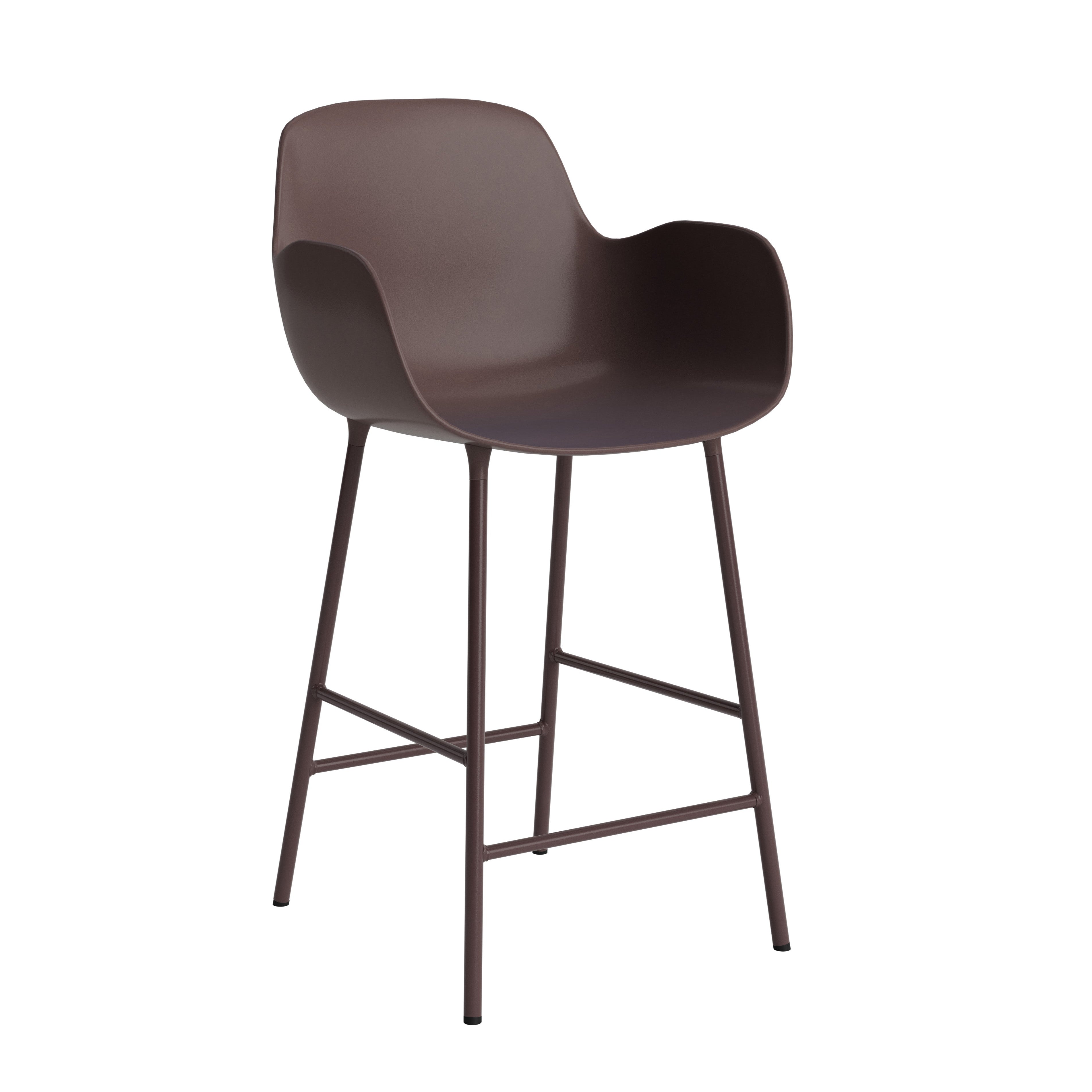 Barová židle s opěrkami FORM hnědá