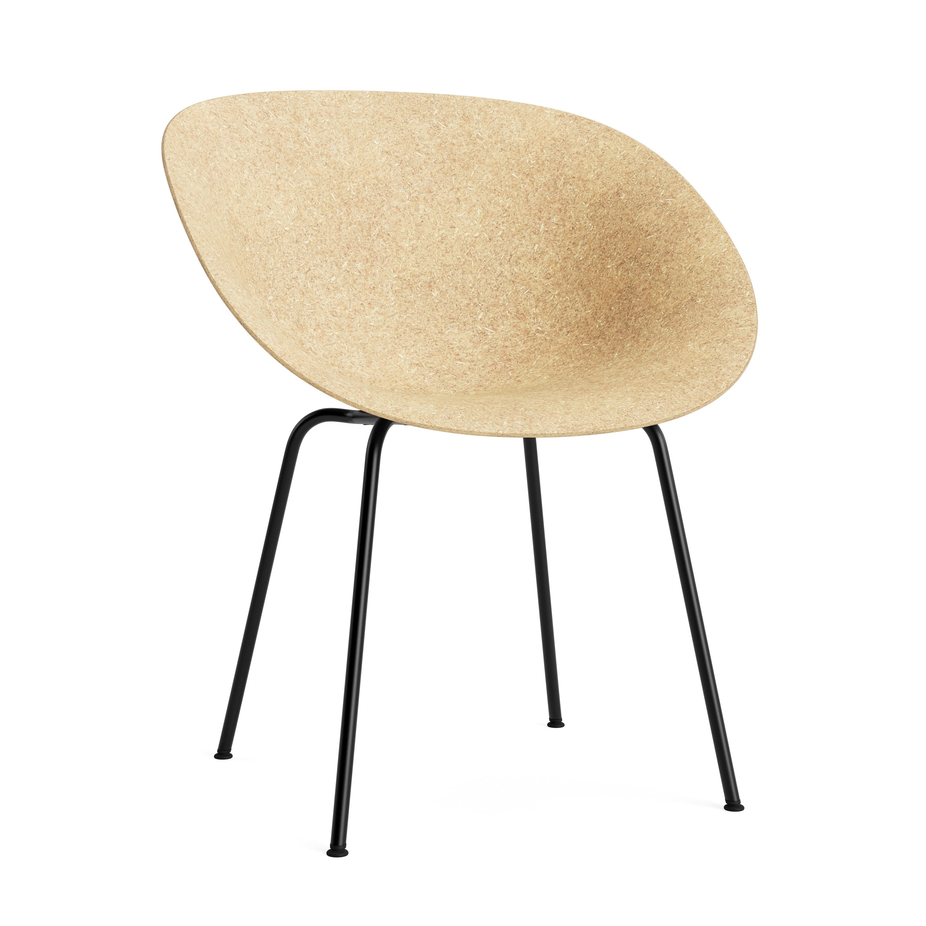 Armchair Mat Chair Beige with a black base