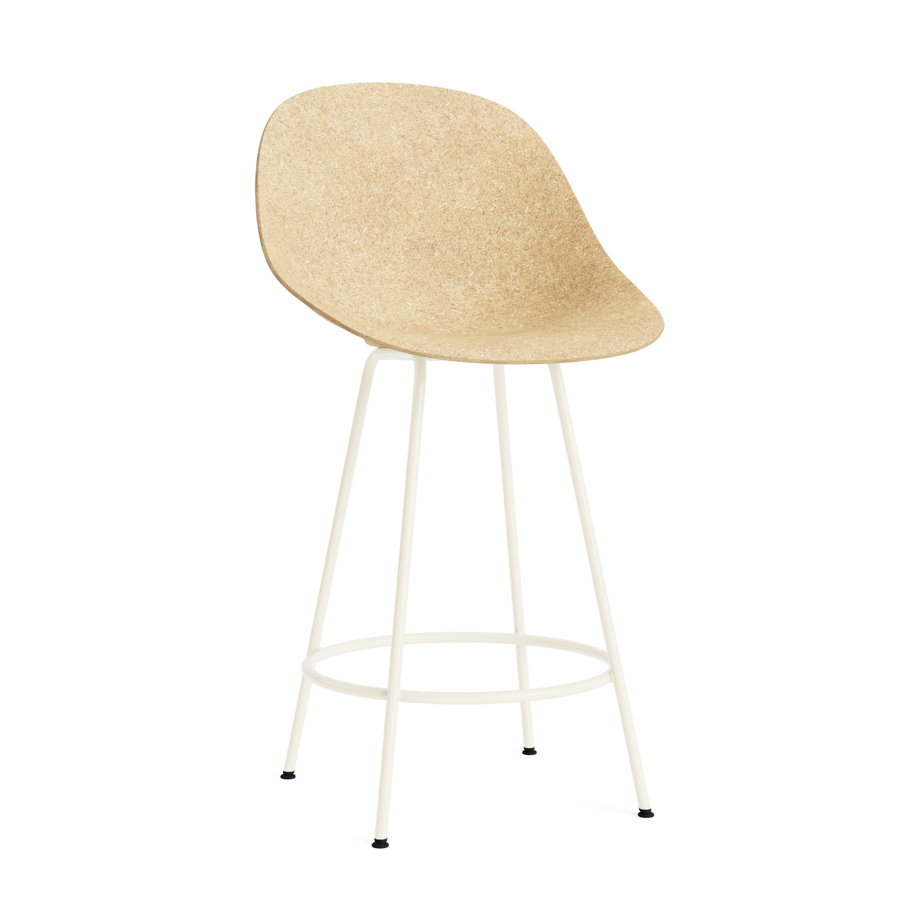 Bar chair with a backrest of beige mat with a cream base