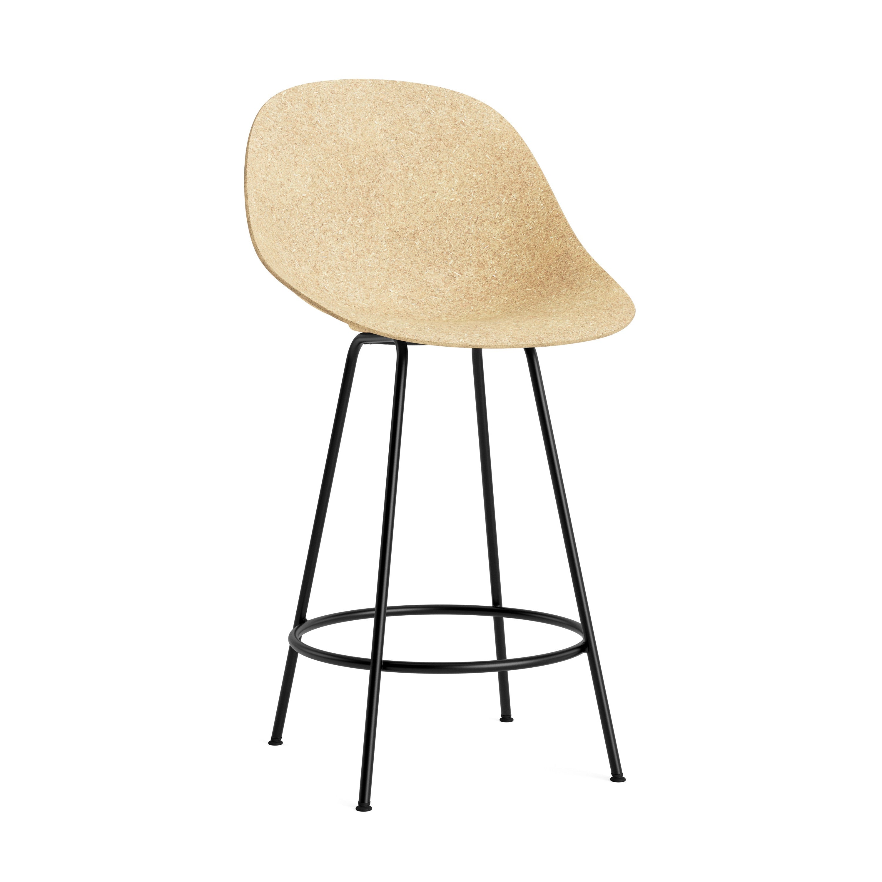 Bar chair with a beige mat with a black base