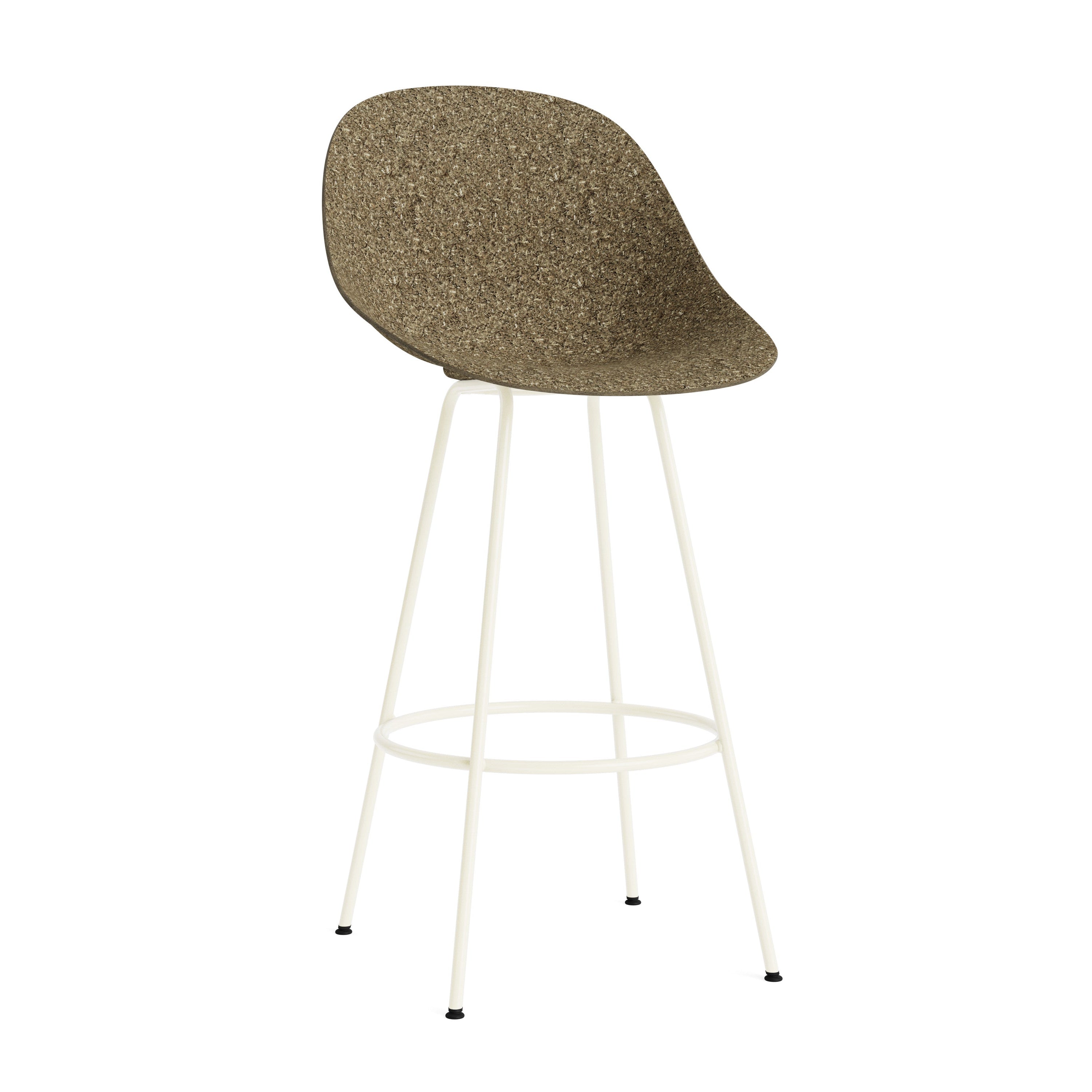 Bar chair with backrest of green mat with a cream base