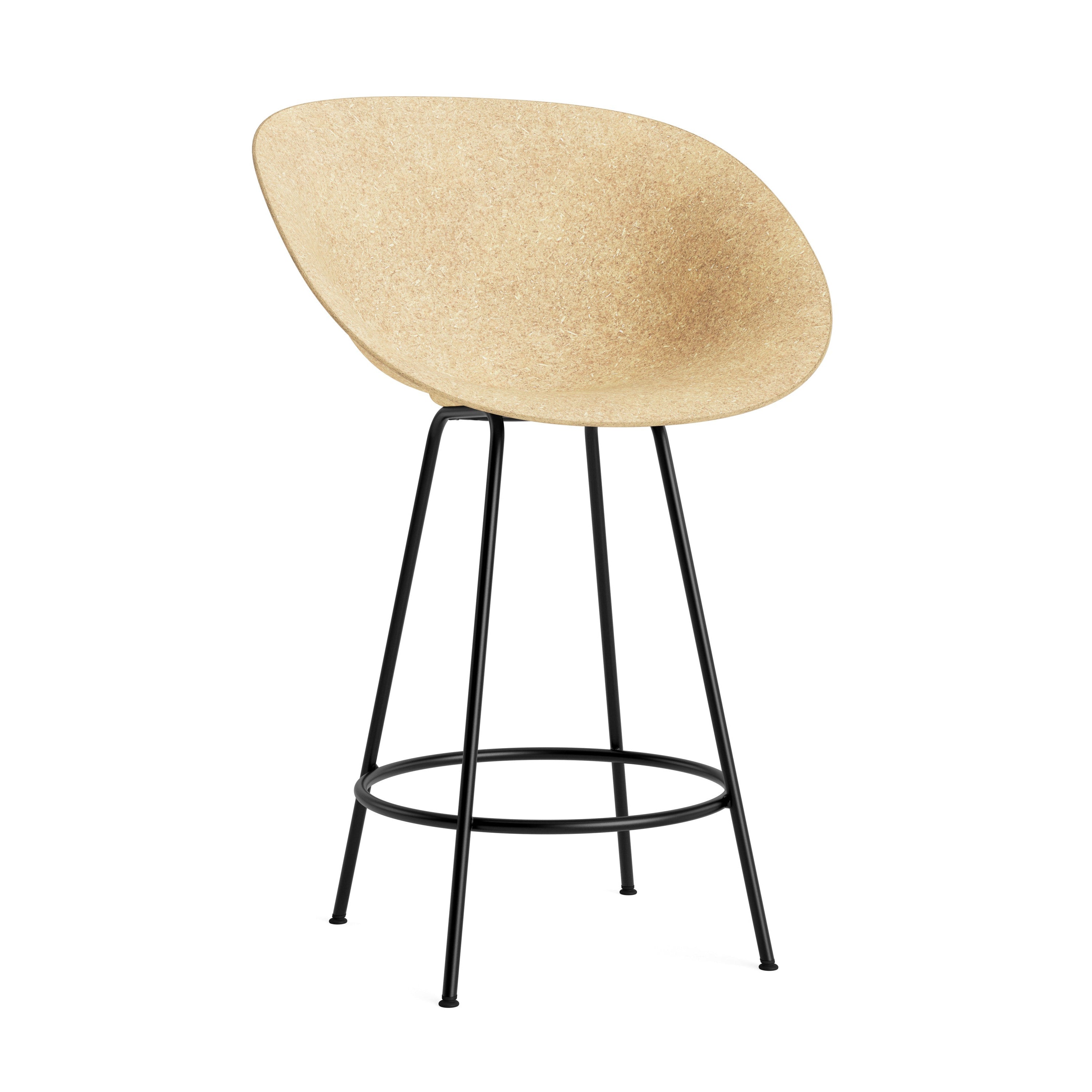 Barová židle MAT ARMCHAIR béžová s černým podstavcem