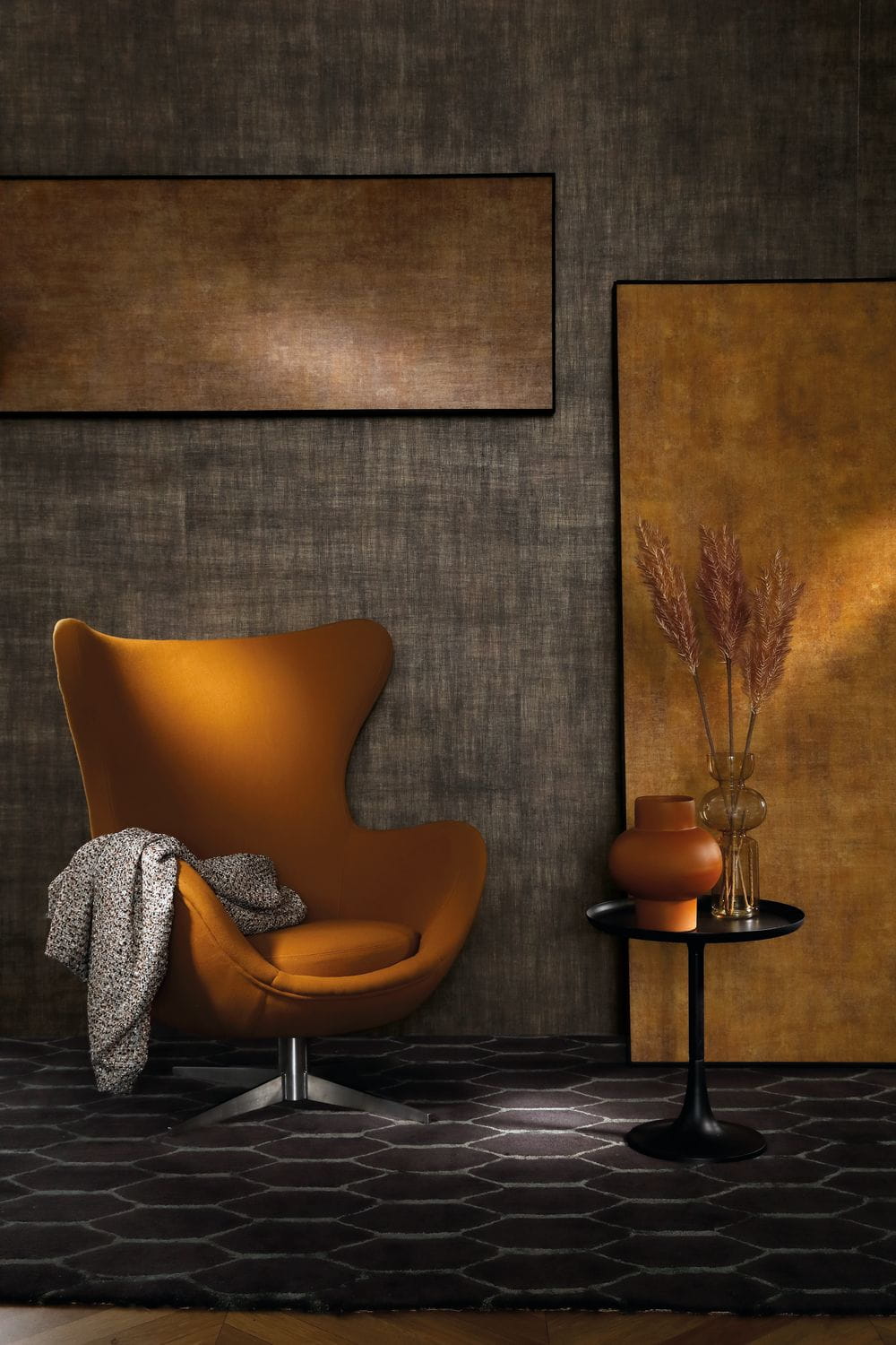 Structural wallpaper imitating canvas ISIS - DARK BEIGE